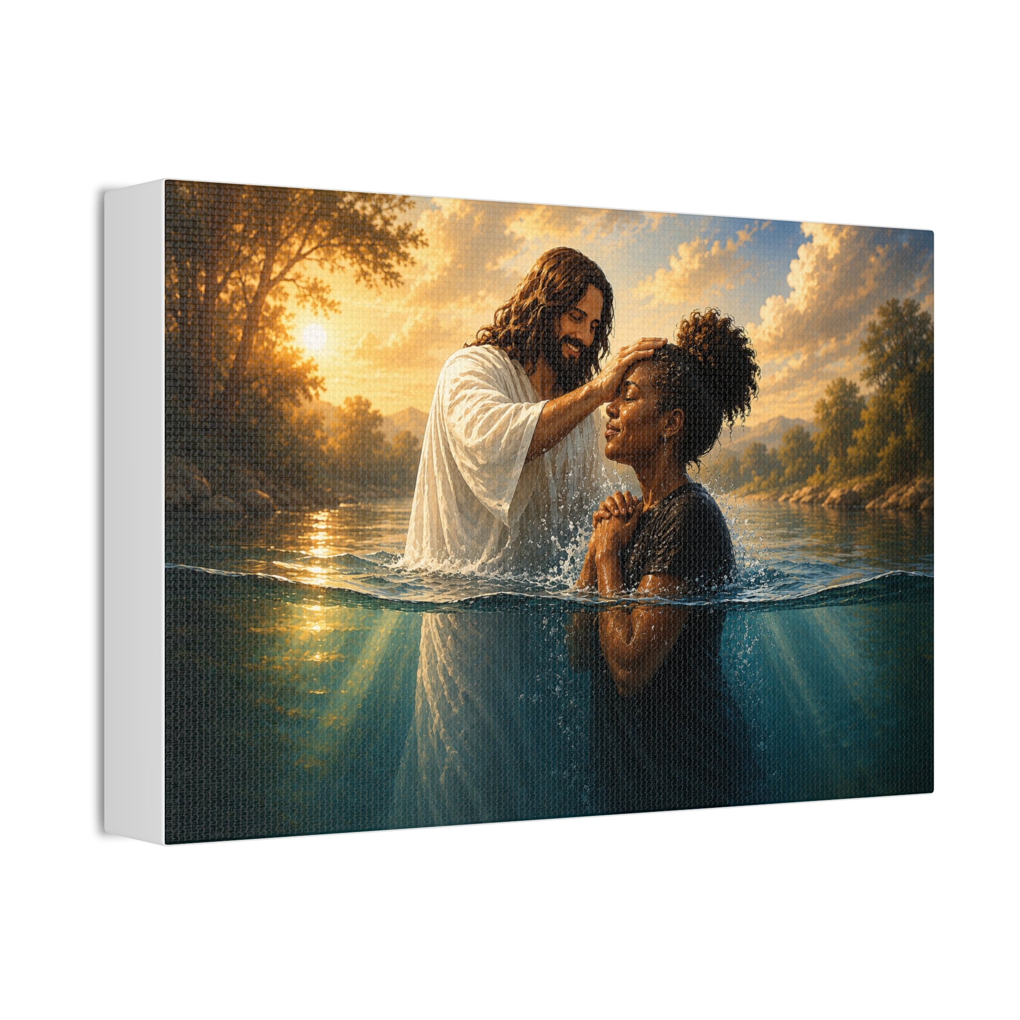 African Woman Baptism of Grace Canvas Print