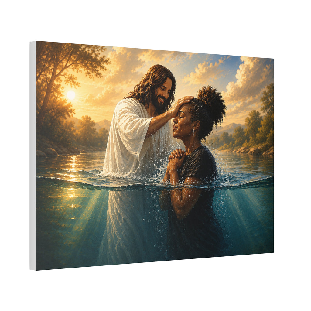 African Woman Baptism of Grace Canvas Print