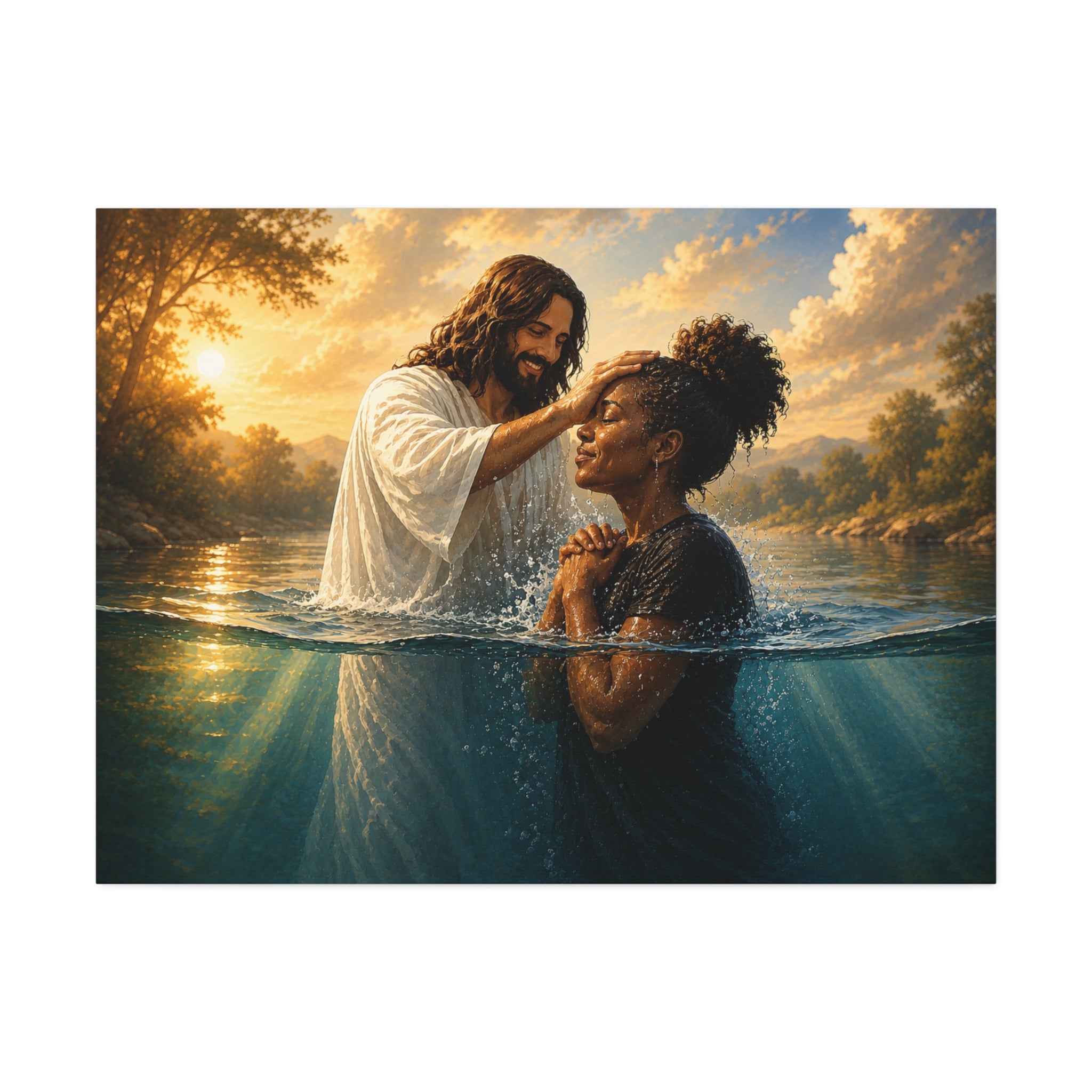 African Woman Baptism of Grace Canvas Print