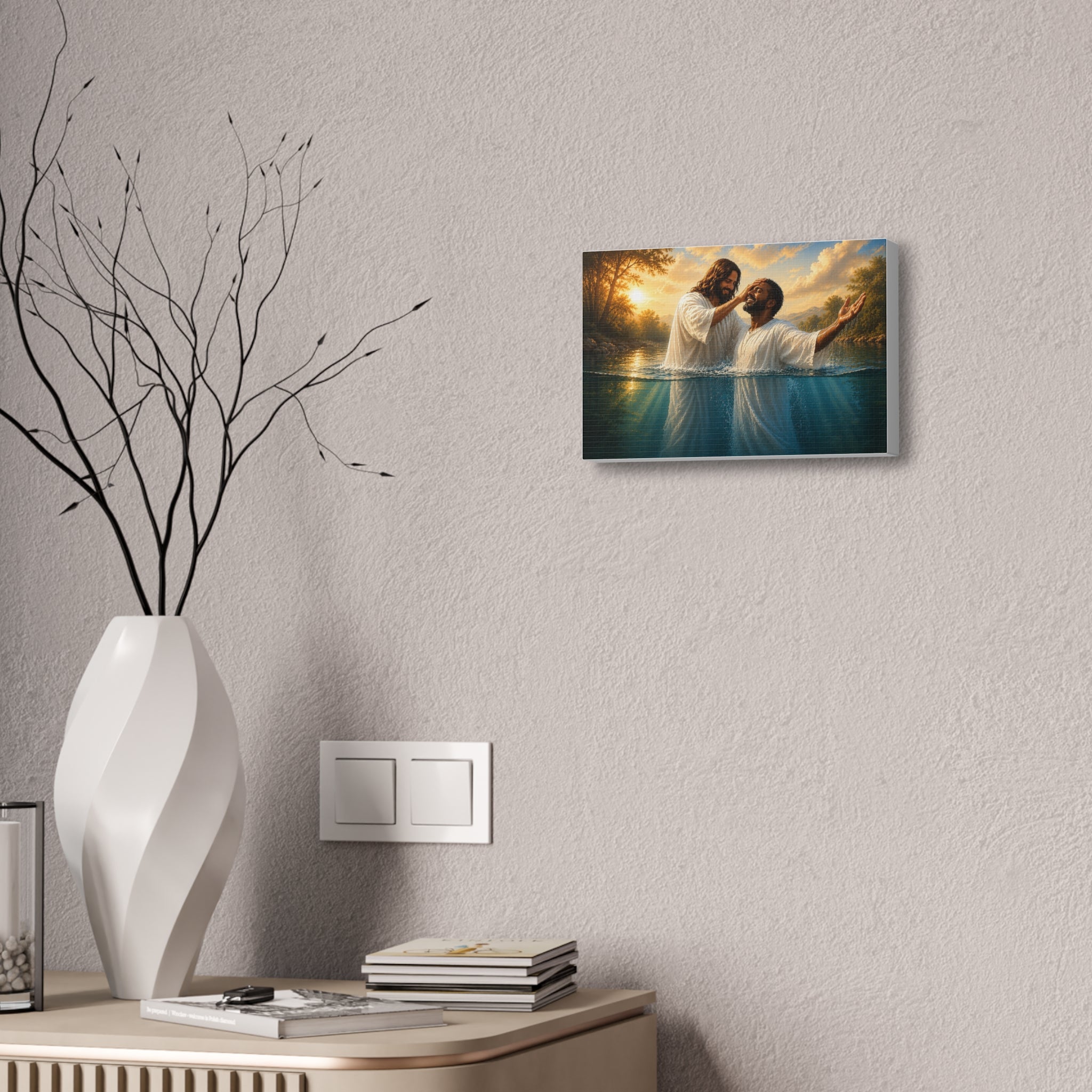 African Man Baptism of Faith Canvas Print - Christian Wall Art