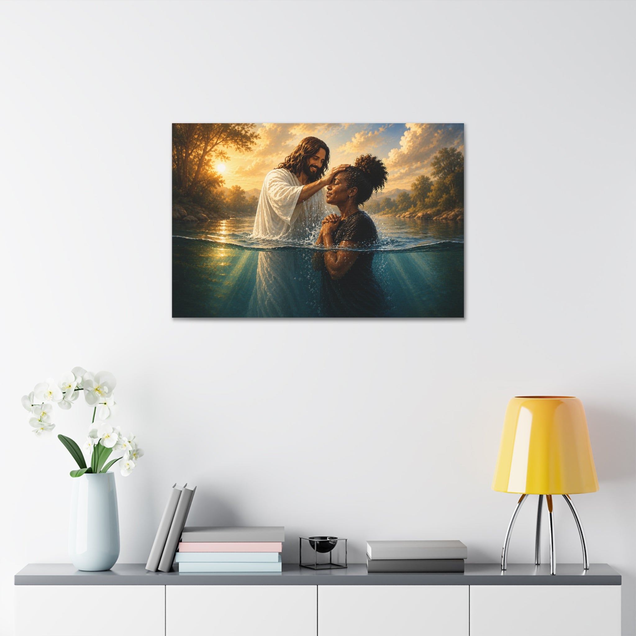 African Woman Baptism of Grace Canvas Print