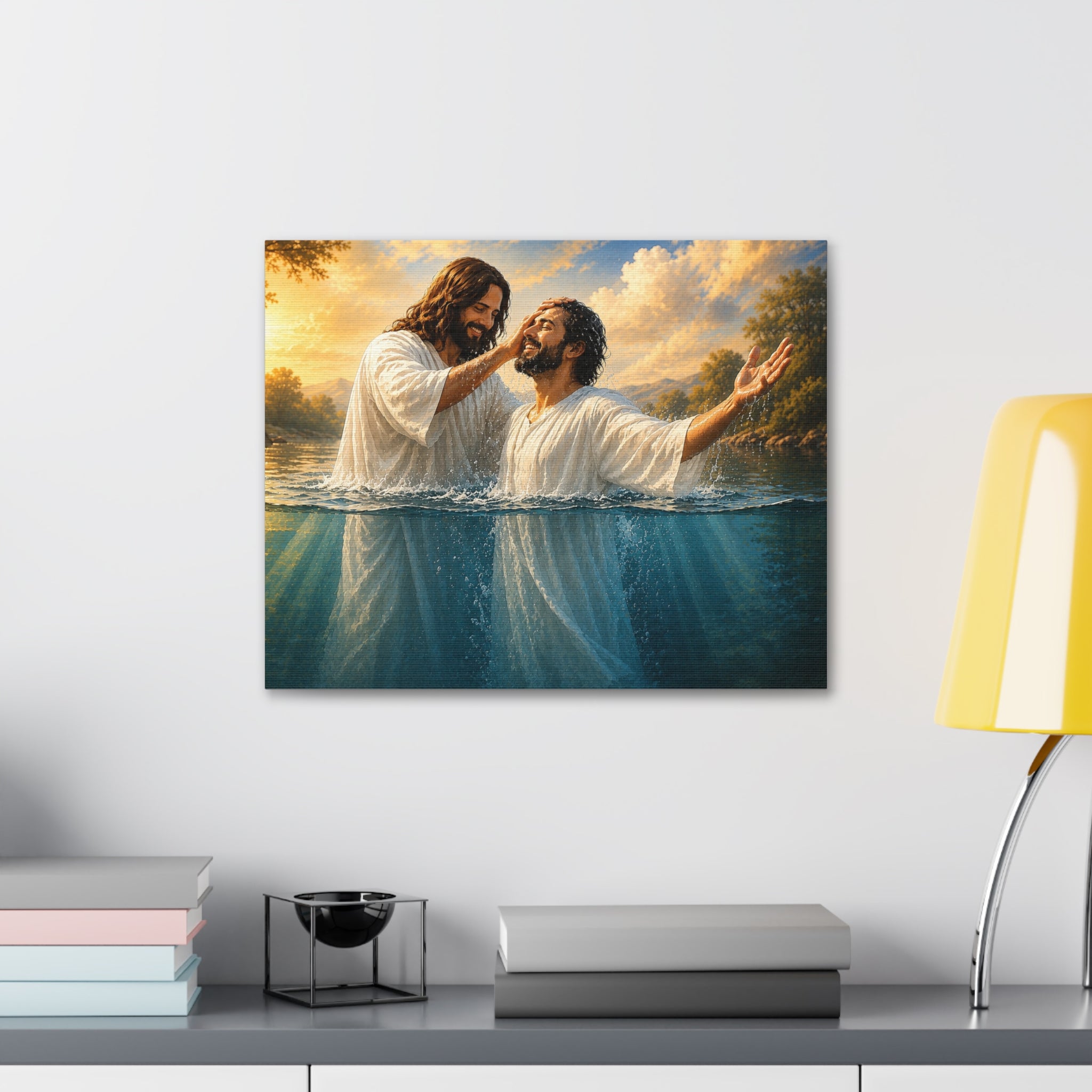 Hispanic Baptism of Christ Canvas Print — Christian Wall Art