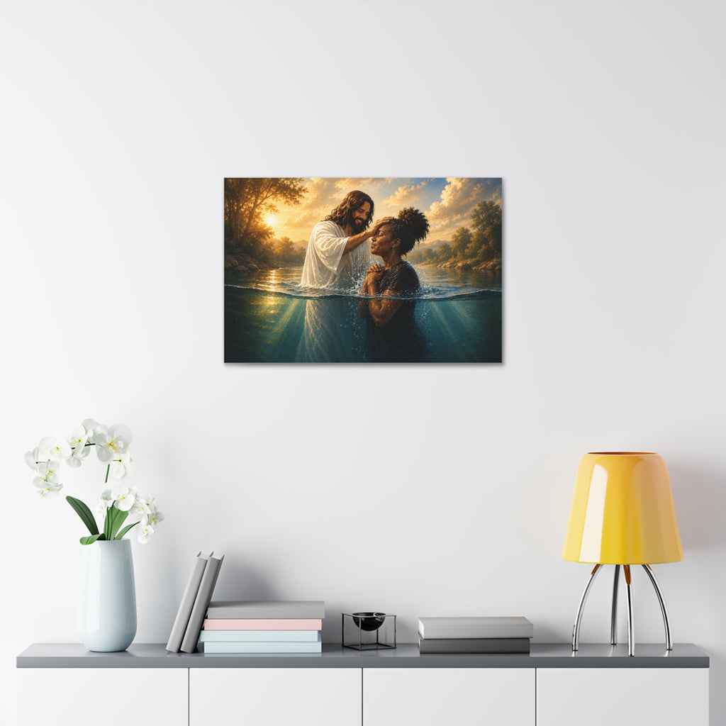 African Woman Baptism of Grace Canvas Print