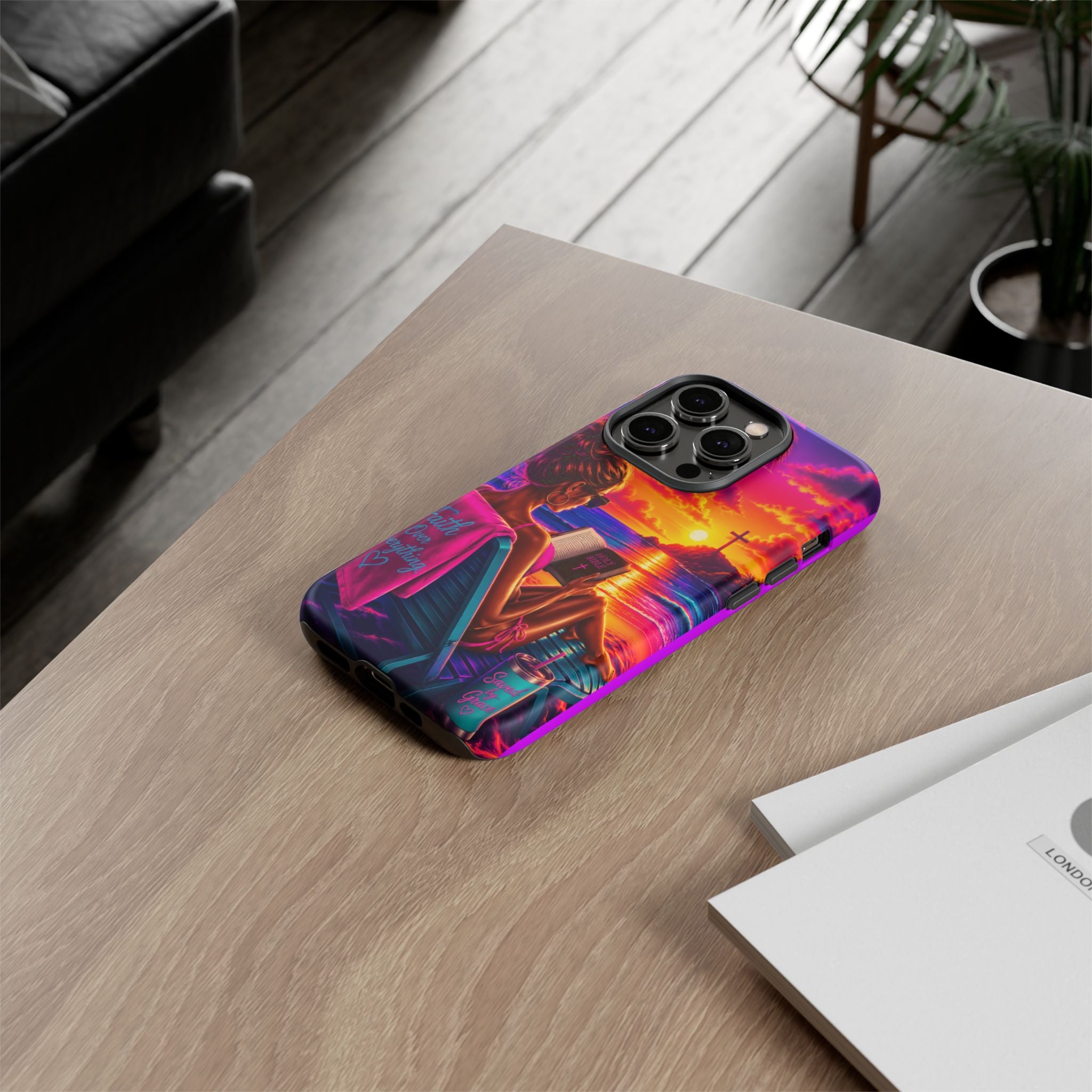Phone Case —  Jesus and Beach (Faith Over Everything)