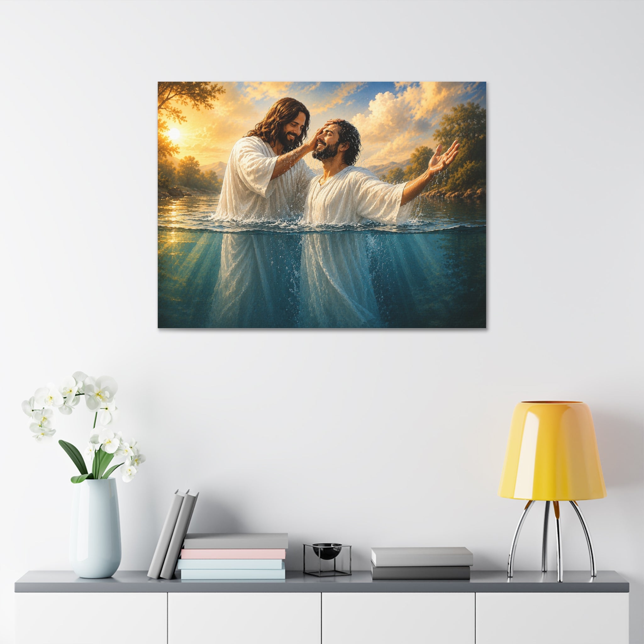 Hispanic Baptism of Christ Canvas Print — Christian Wall Art