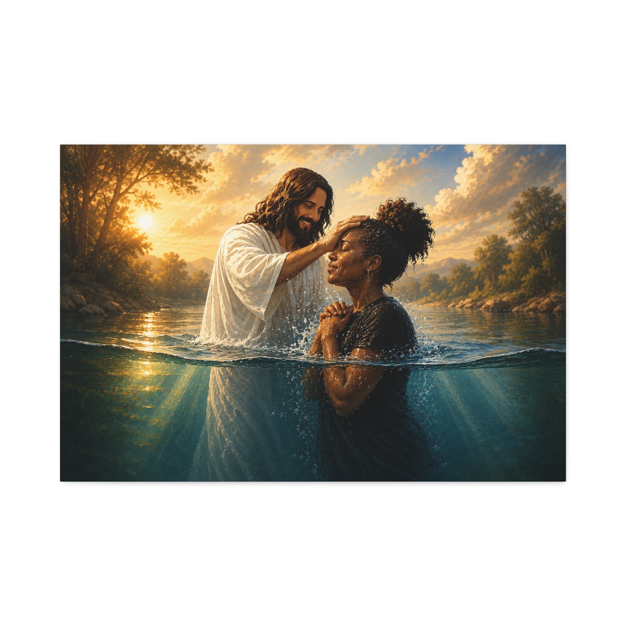 African Woman Baptism of Grace Canvas Print