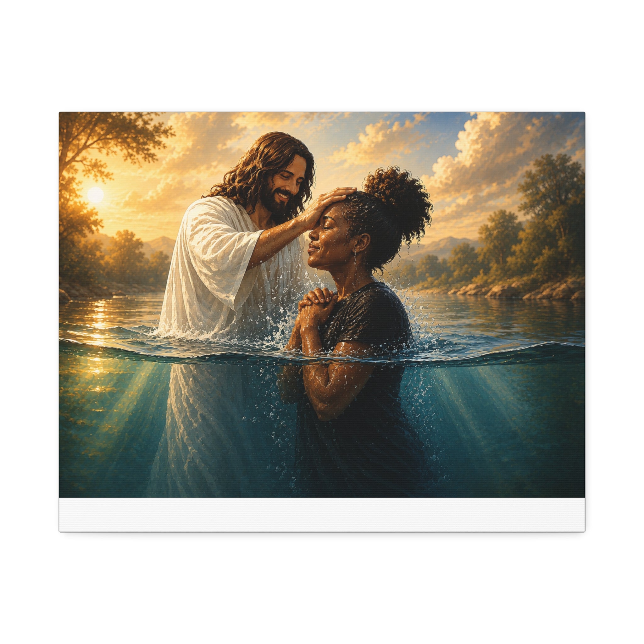 African Woman Baptism of Grace Canvas Print