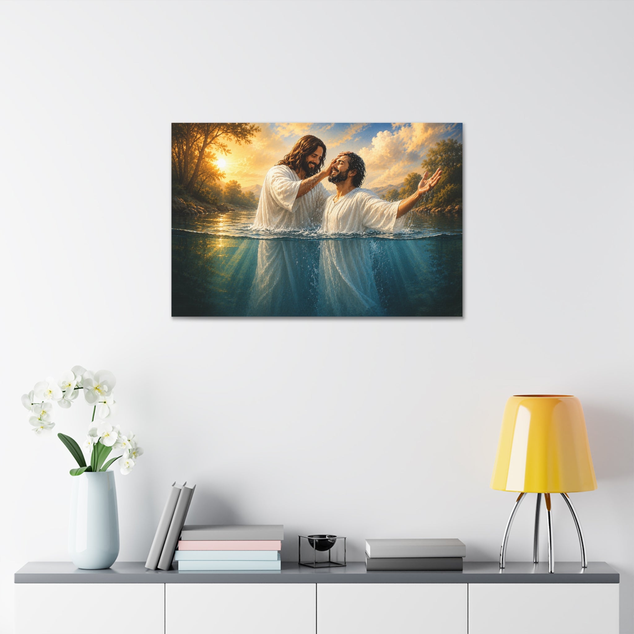 Hispanic Baptism of Christ Canvas Print — Christian Wall Art