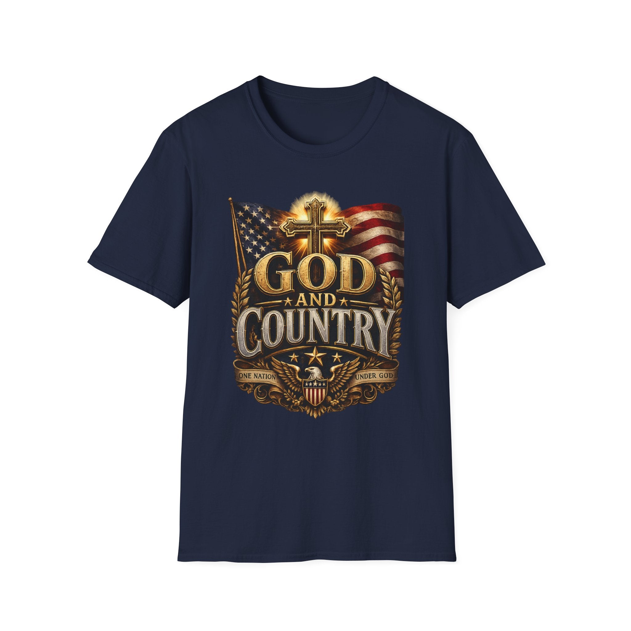 God and Country T-Shirt — Patriotic Christian Flag Tee