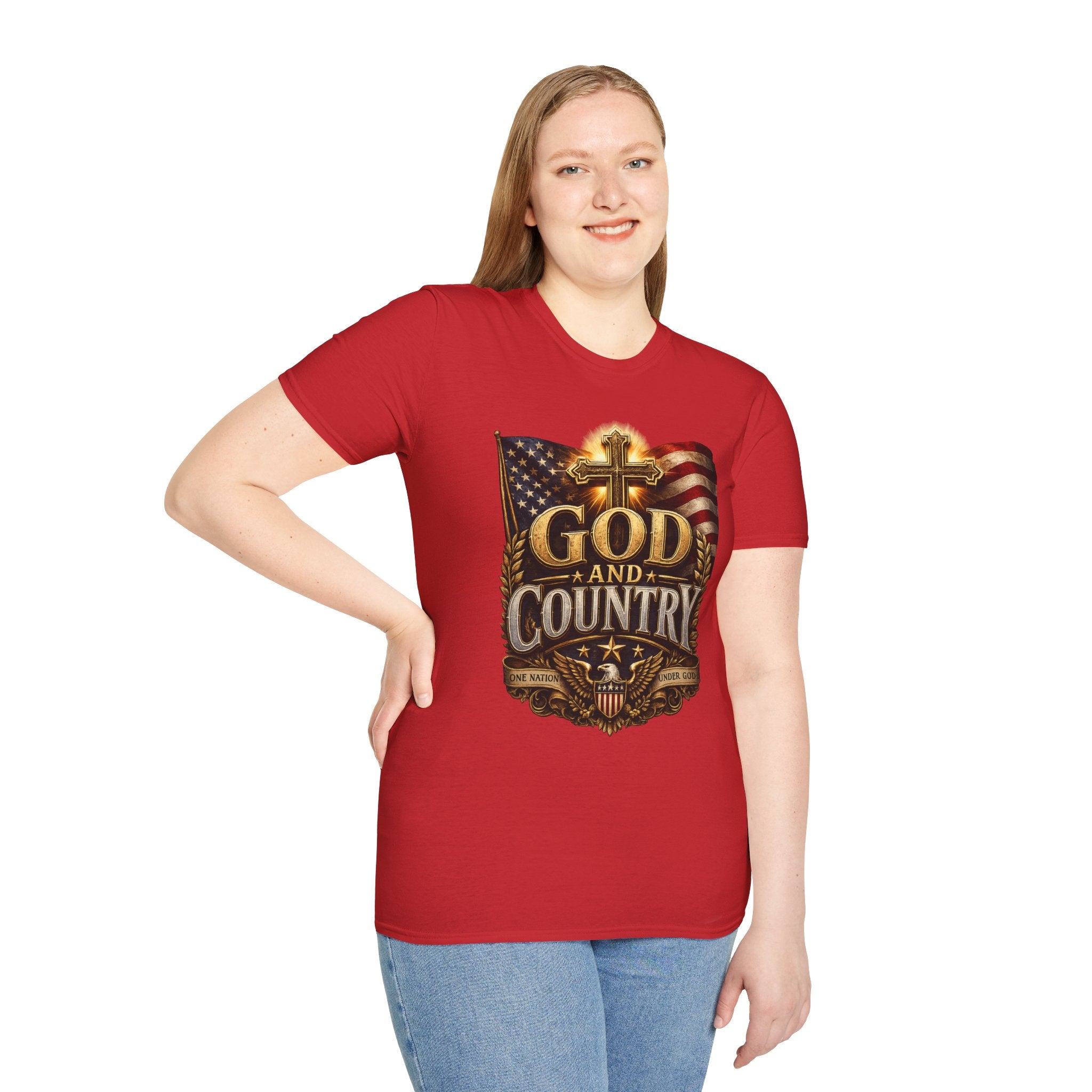 God and Country T-Shirt — Patriotic Christian Flag Tee