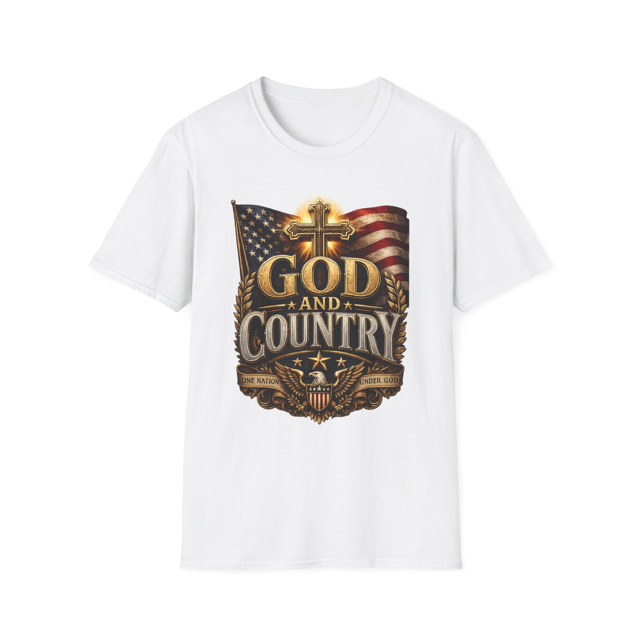God and Country T-Shirt — Patriotic Christian Flag Tee
