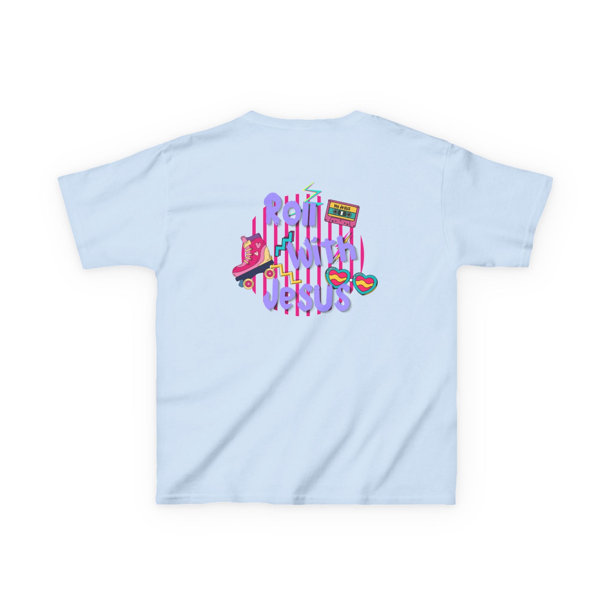 Kids Christian T-Shirt — "Roll With Jesus" Graphic Youth T-Shirt