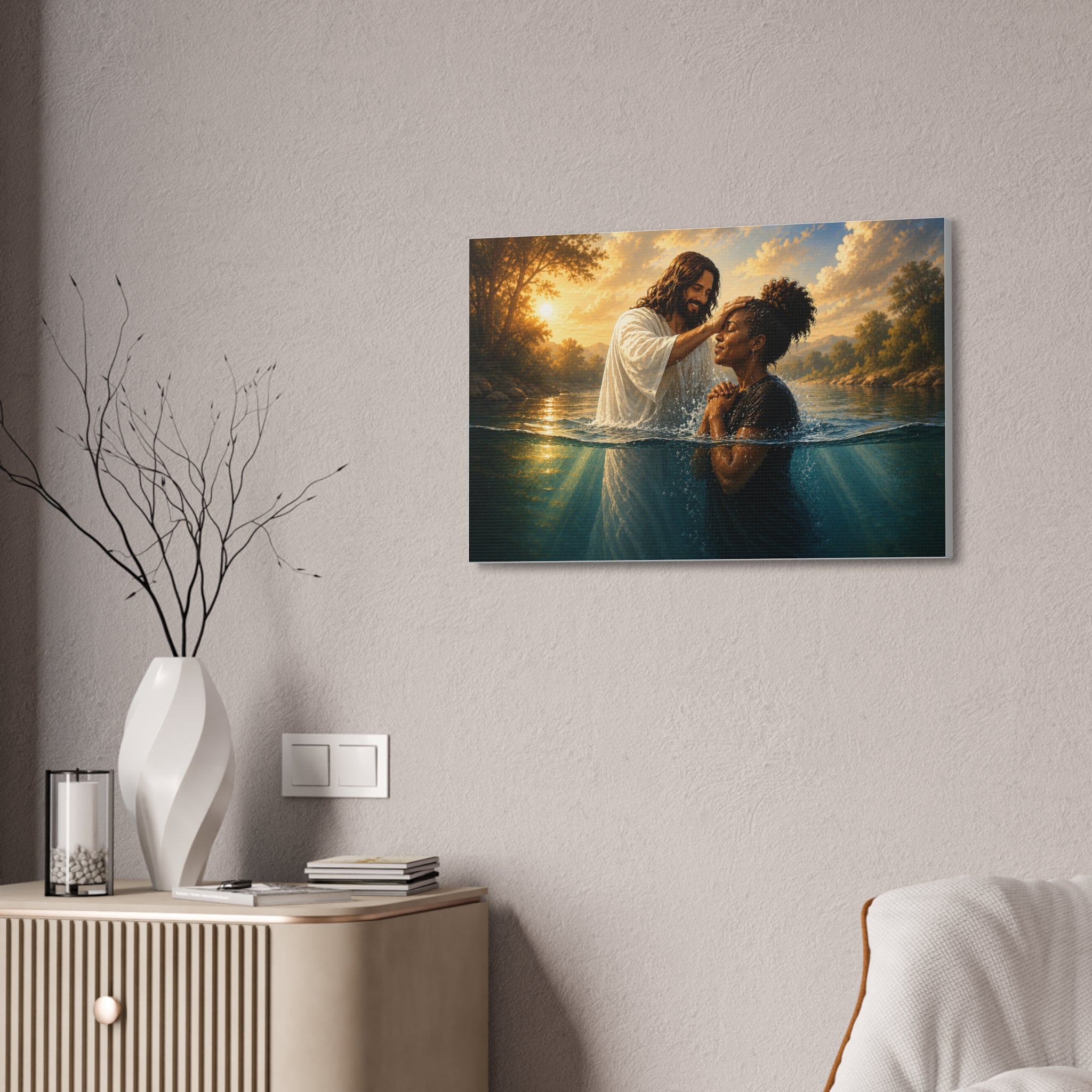African Woman Baptism of Grace Canvas Print