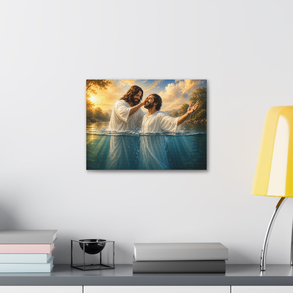 Hispanic Baptism of Christ Canvas Print — Christian Wall Art