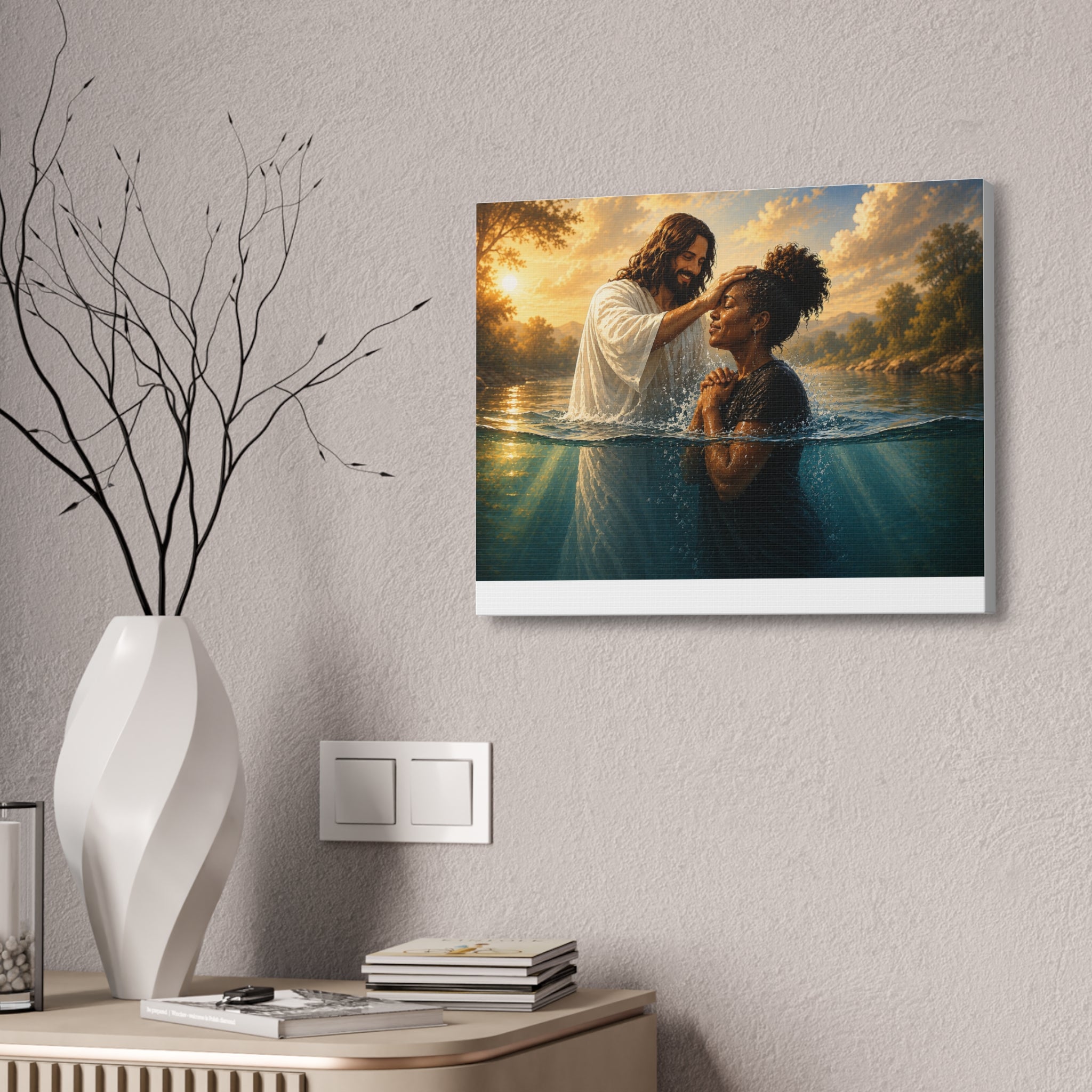 African Woman Baptism of Grace Canvas Print