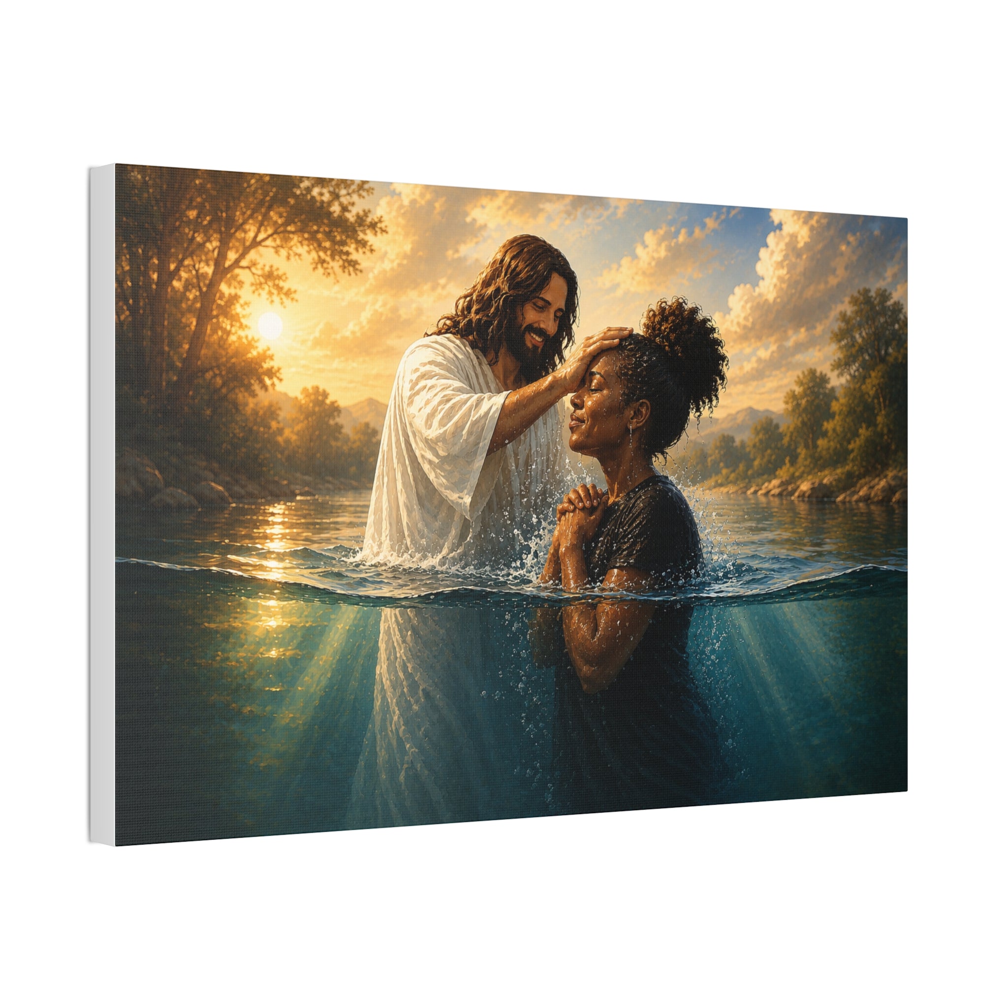 African Woman Baptism of Grace Canvas Print