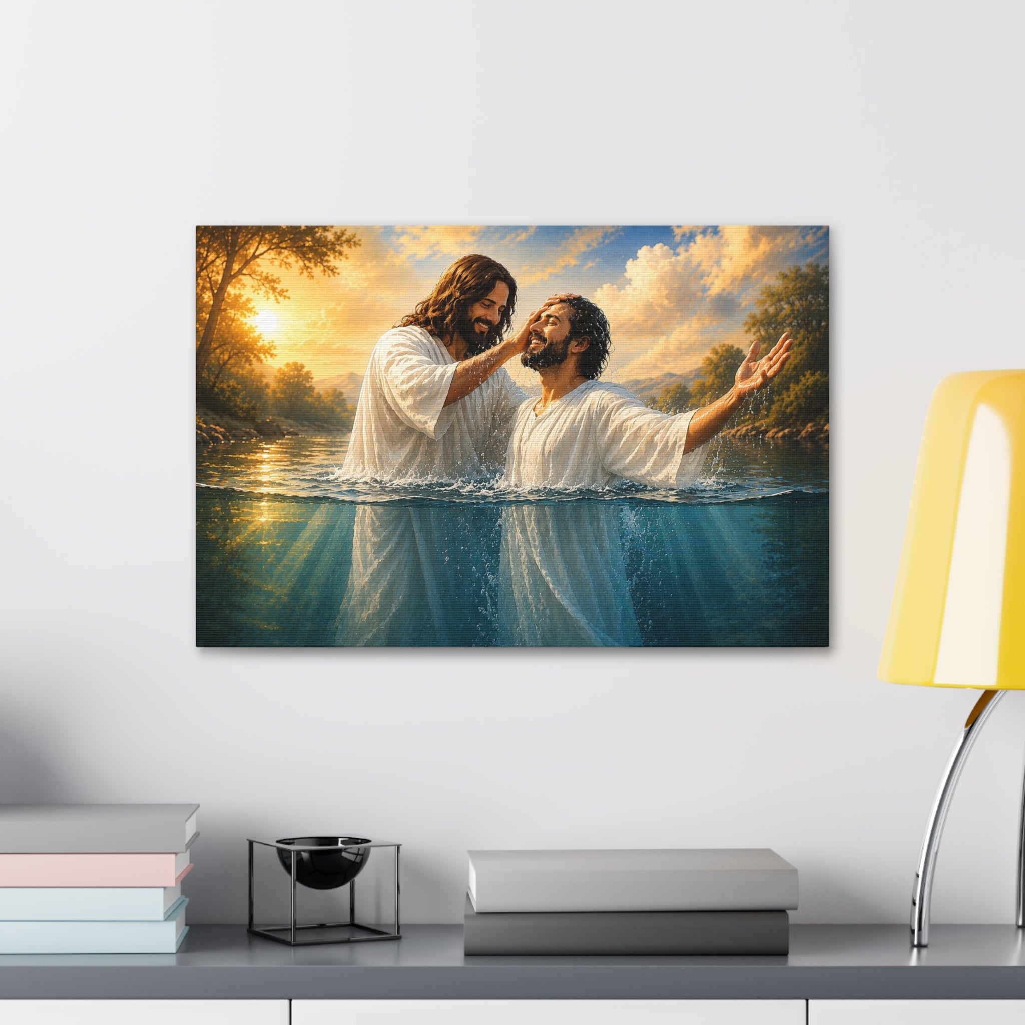 Hispanic Baptism of Christ Canvas Print — Christian Wall Art