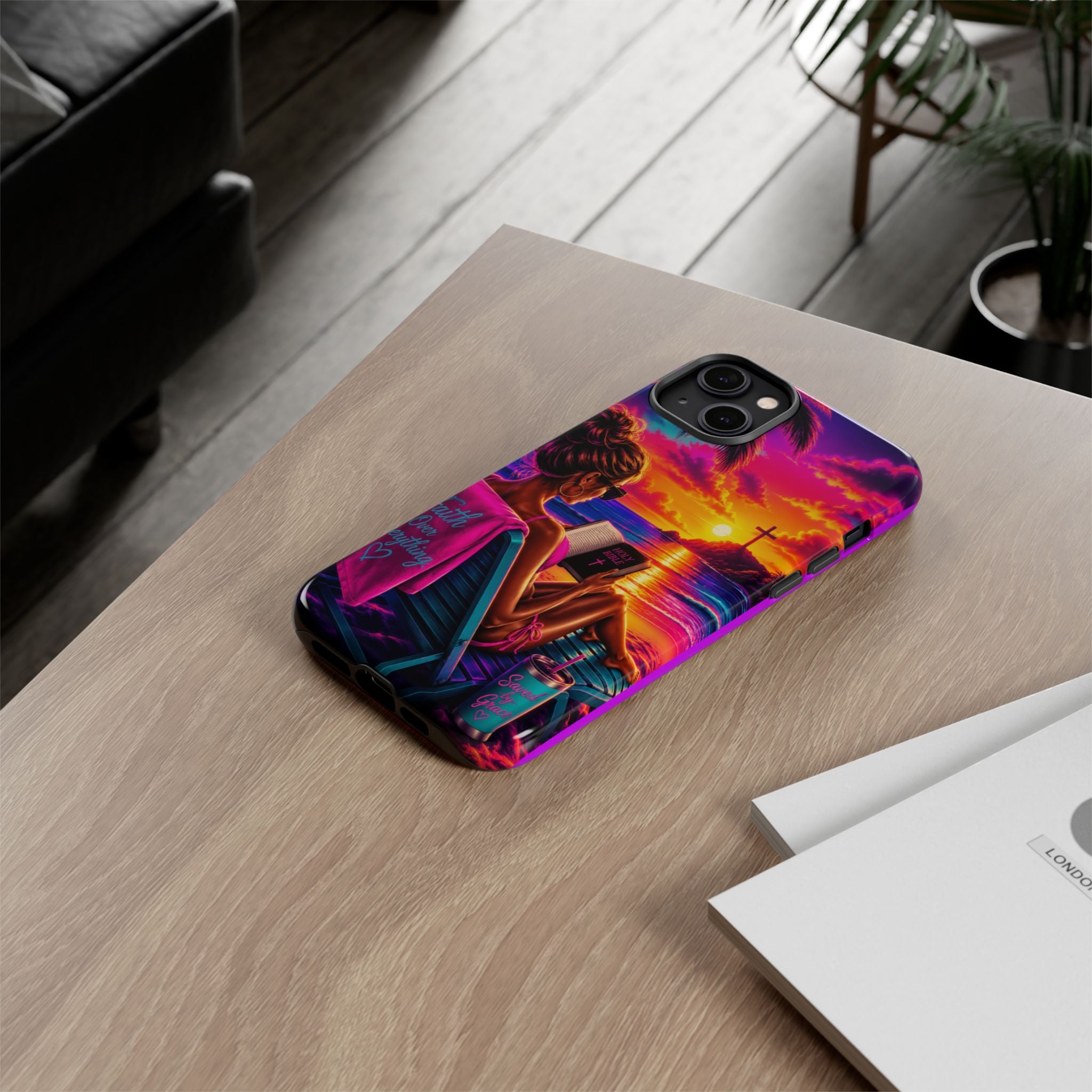 Phone Case —  Jesus and Beach (Faith Over Everything)