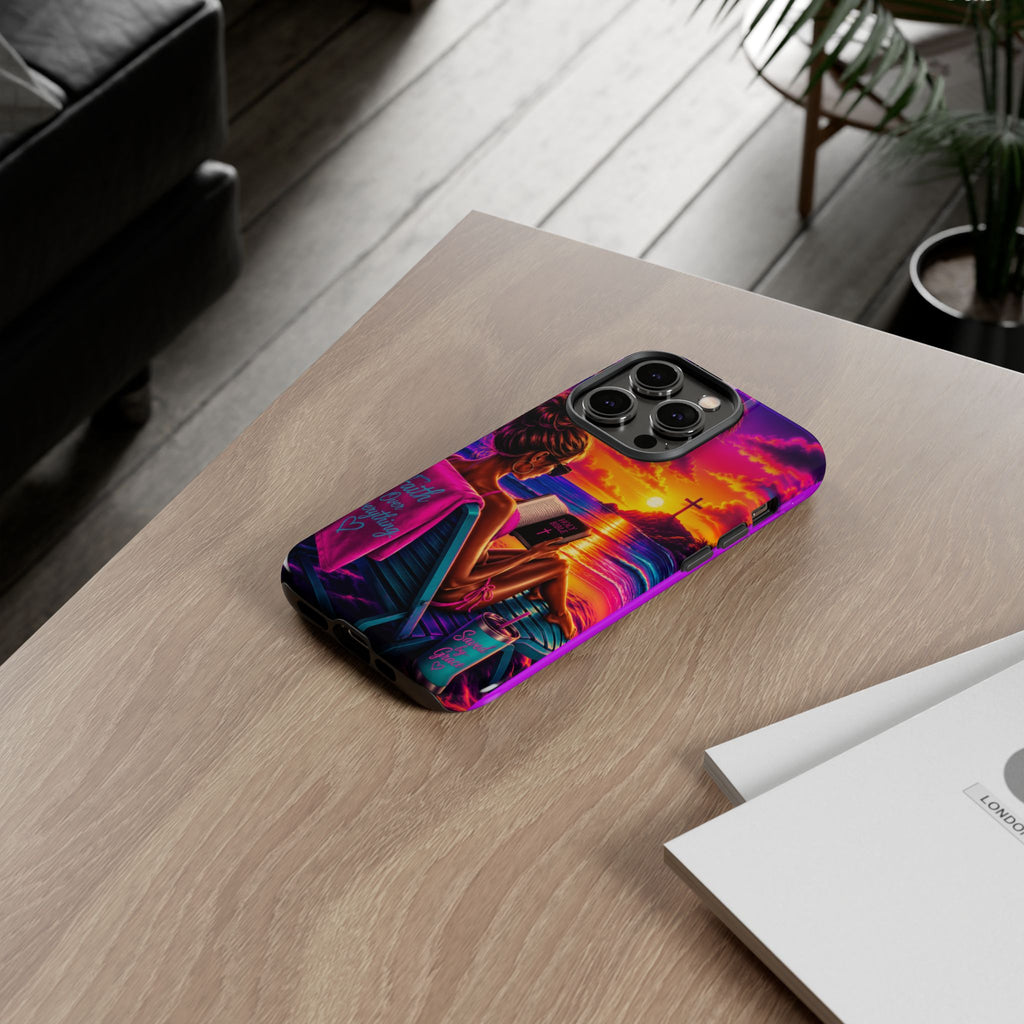 Phone Case —  Jesus and Beach (Faith Over Everything)