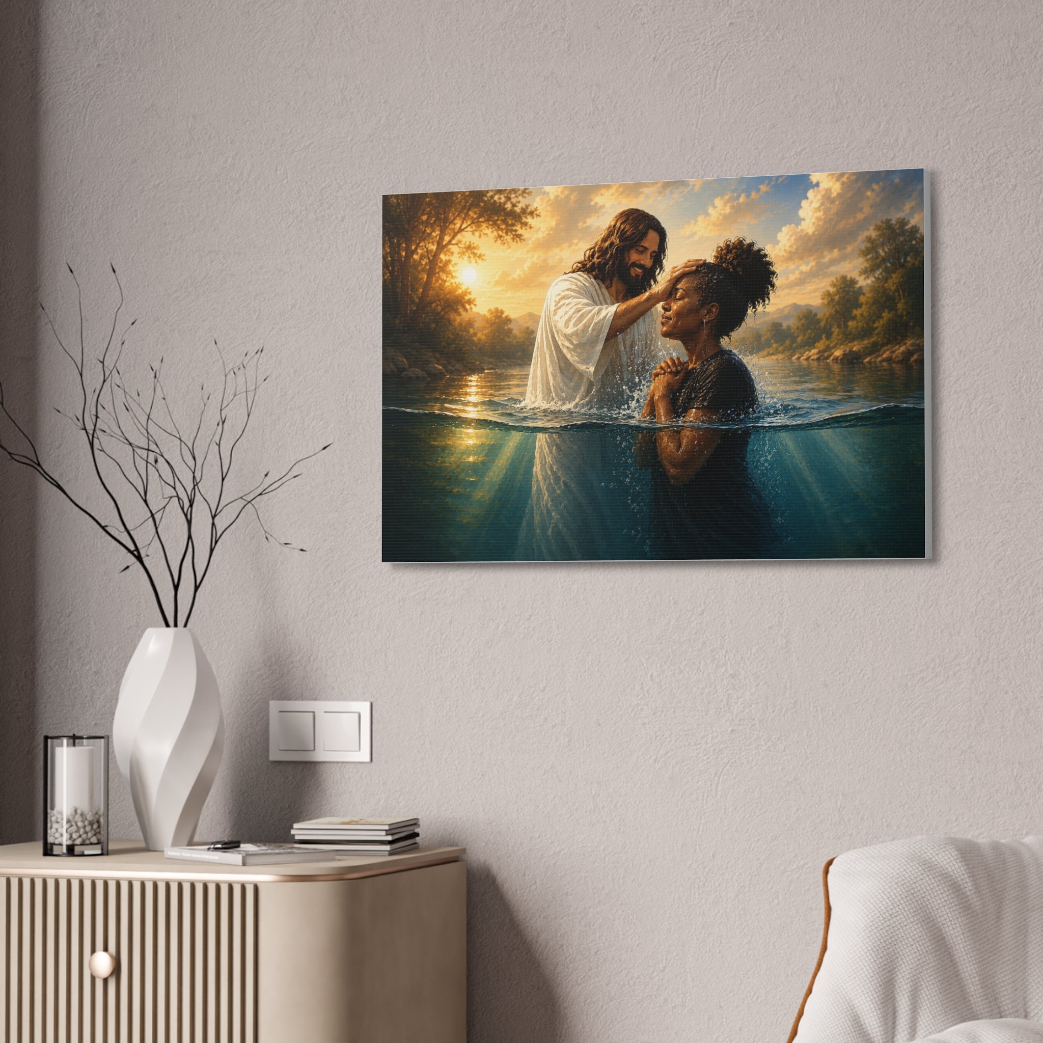 African Woman Baptism of Grace Canvas Print