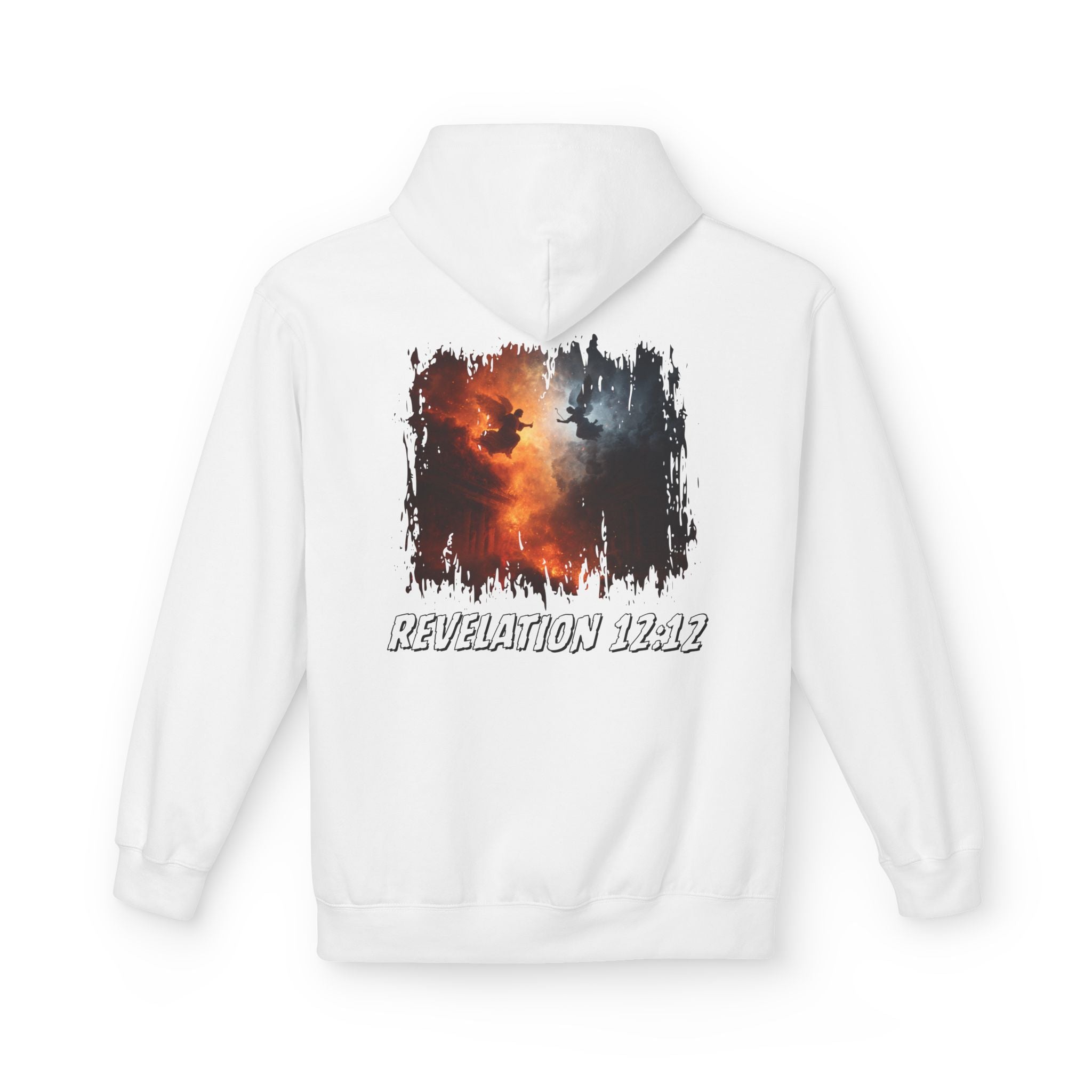 Revelation 12:12 Hoodie — 'Christ Love' Graphic Christian Pullover