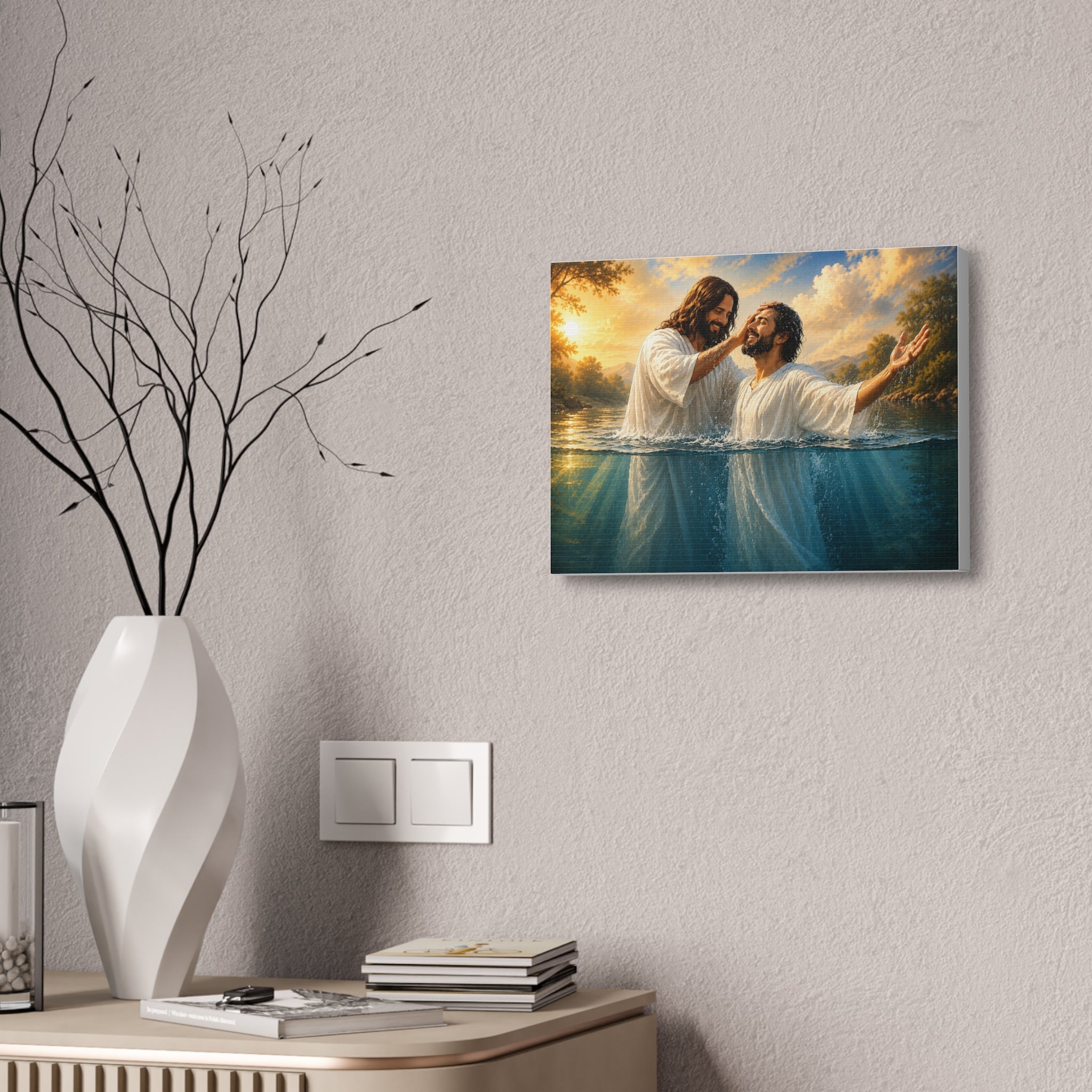 Hispanic Baptism of Christ Canvas Print — Christian Wall Art