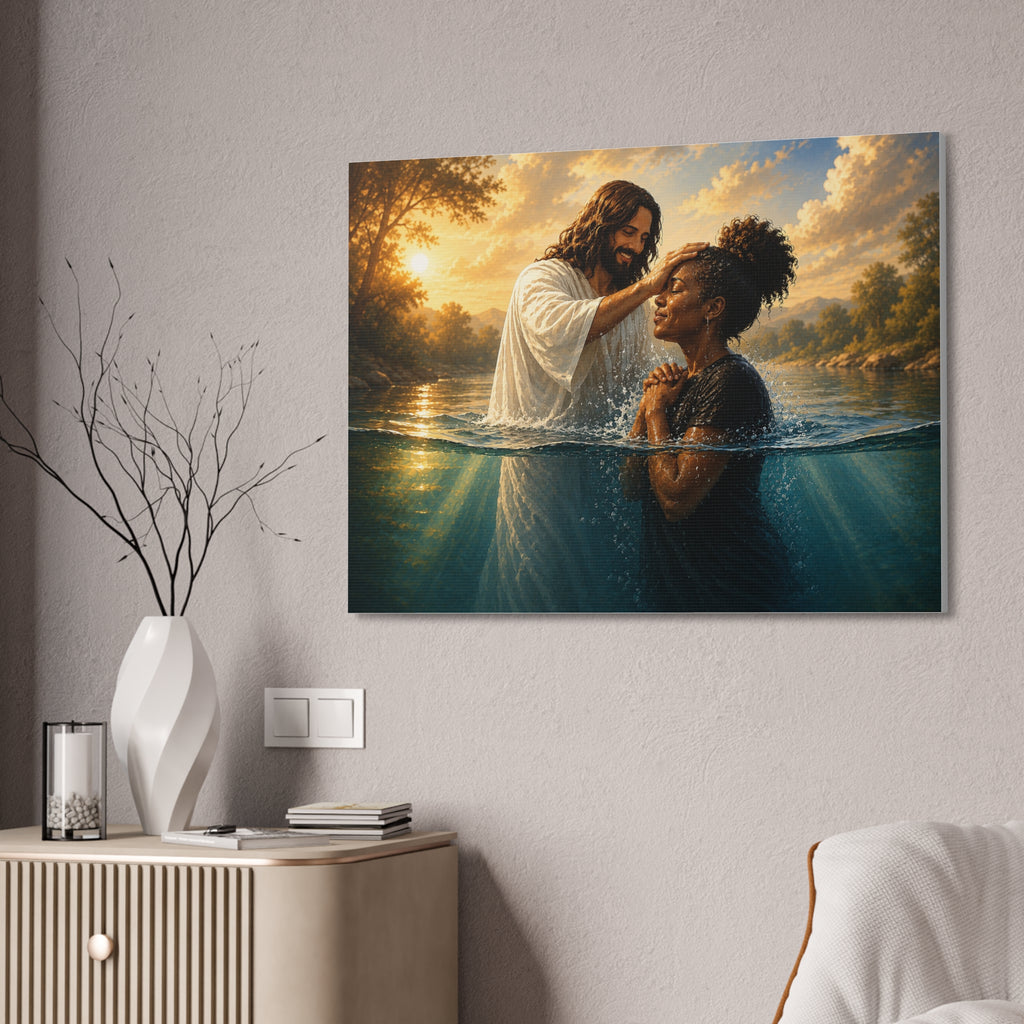 African Woman Baptism of Grace Canvas Print