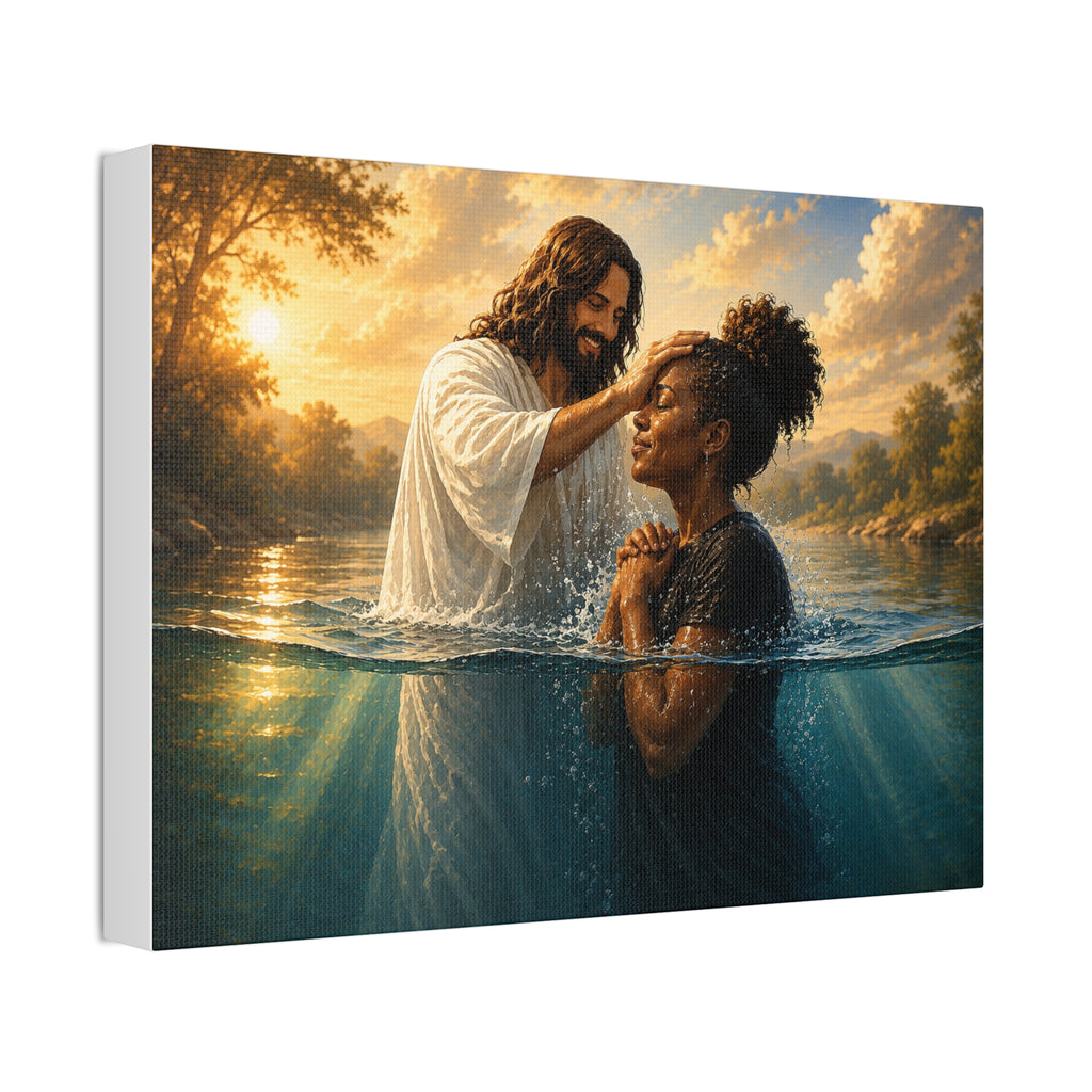African Woman Baptism of Grace Canvas Print