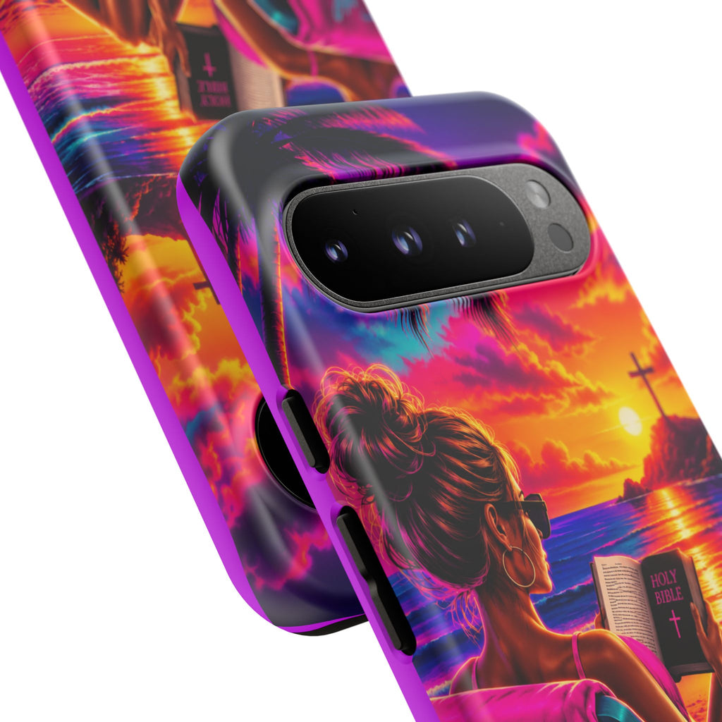 Phone Case —  Jesus and Beach (Faith Over Everything)