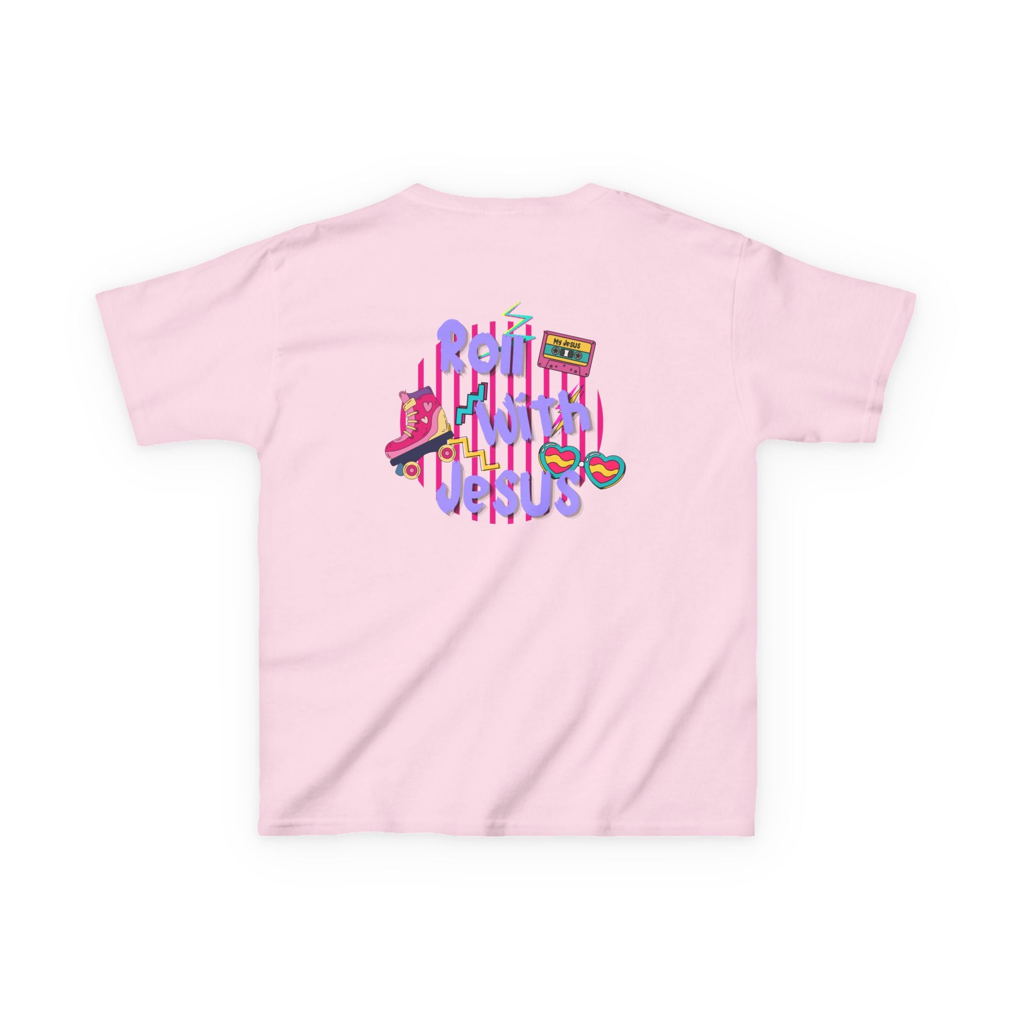 Kids Christian T-Shirt — "Roll With Jesus" Graphic Youth T-Shirt