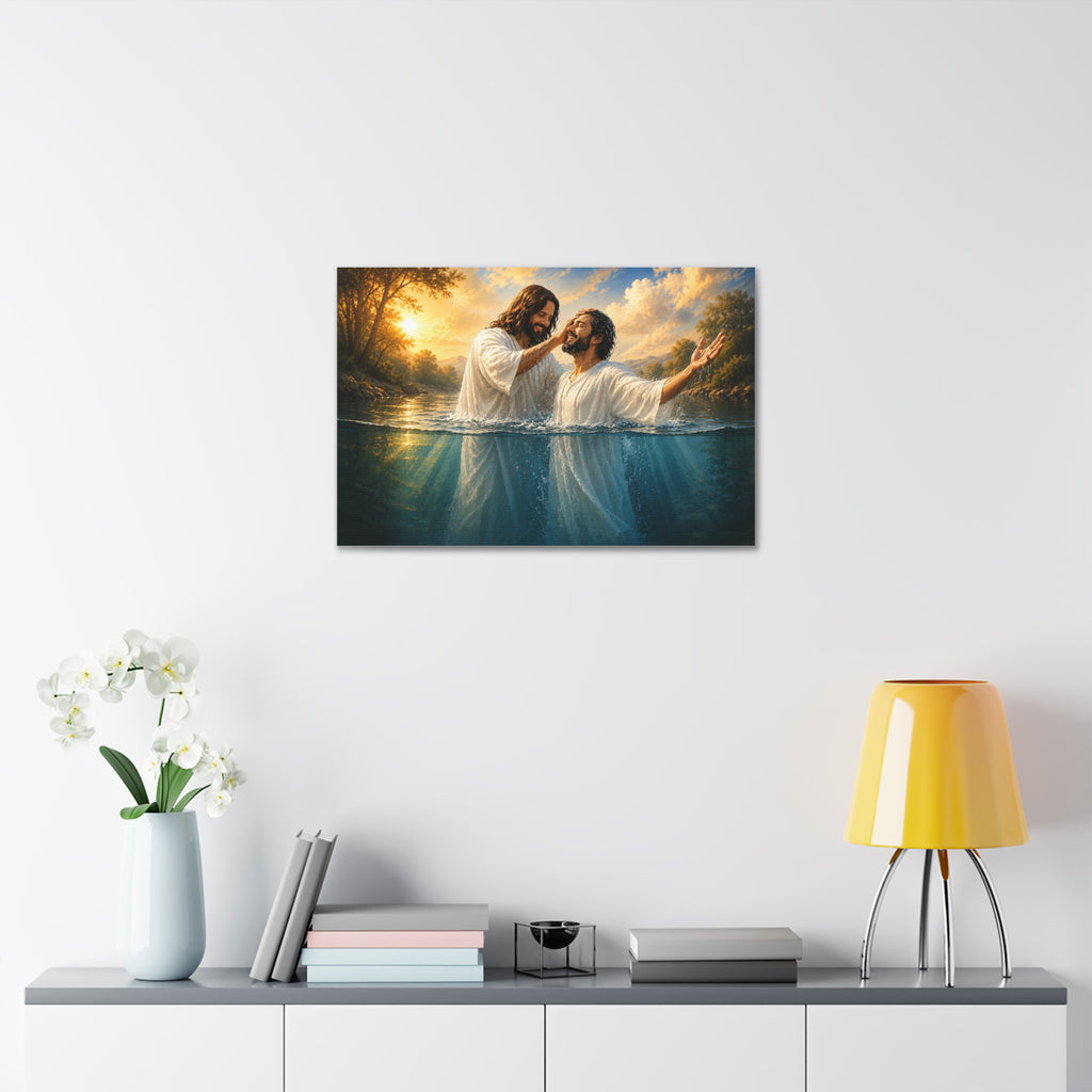 Hispanic Baptism of Christ Canvas Print — Christian Wall Art