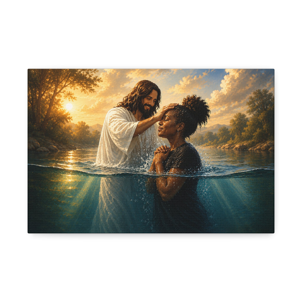African Woman Baptism of Grace Canvas Print