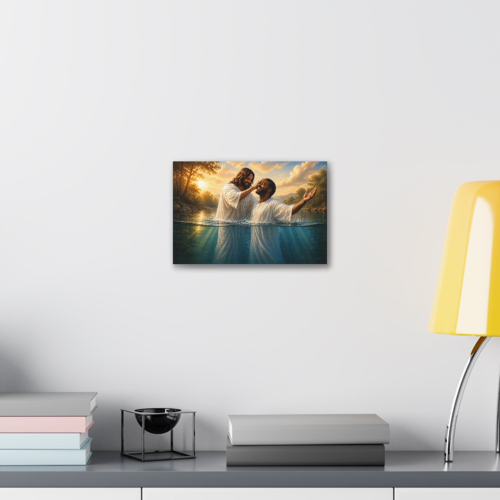 African Man Baptism of Faith Canvas Print - Christian Wall Art