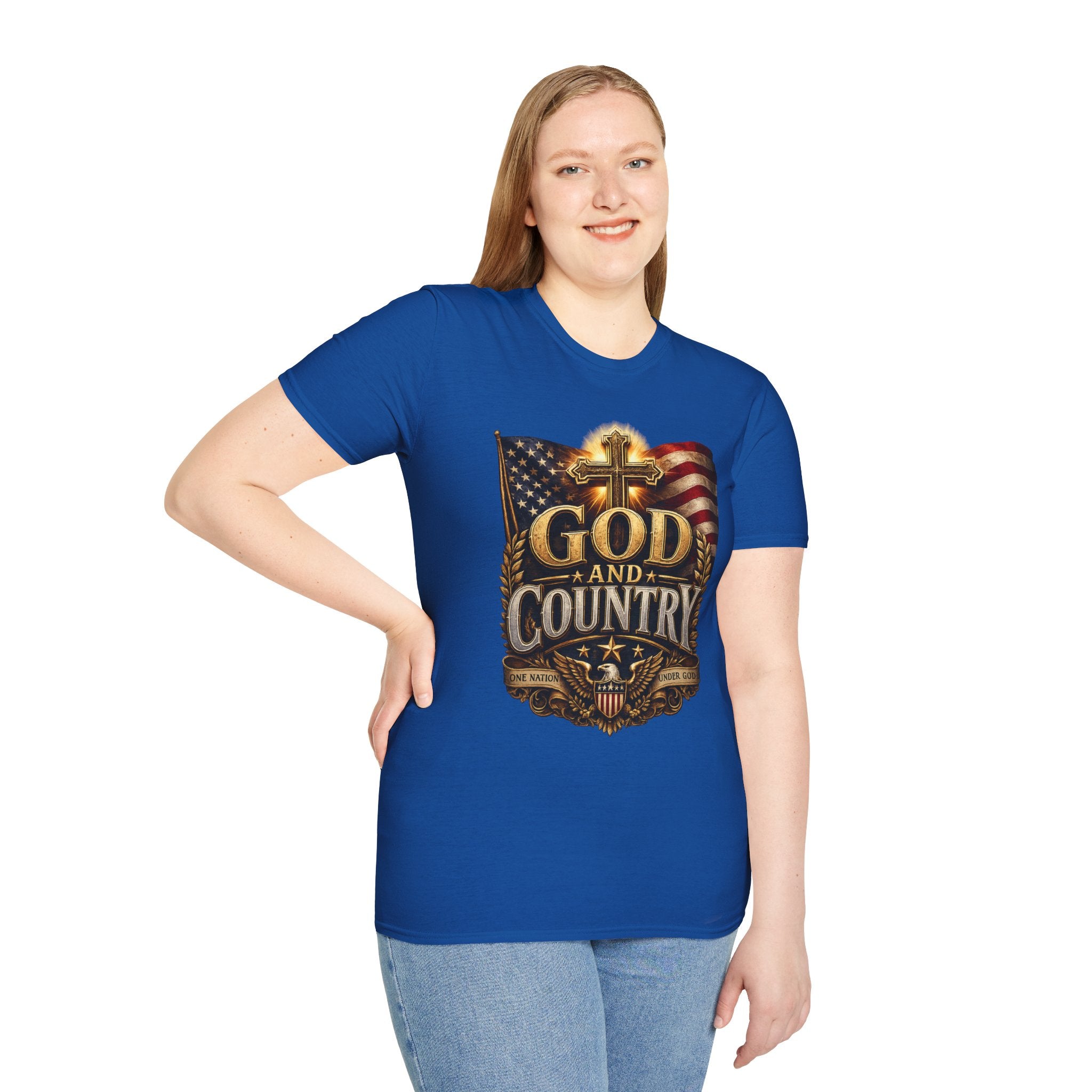 God and Country T-Shirt — Patriotic Christian Flag Tee