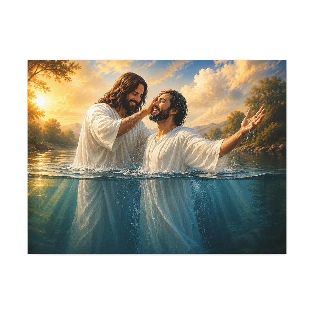 Hispanic Baptism of Christ Canvas Print — Christian Wall Art