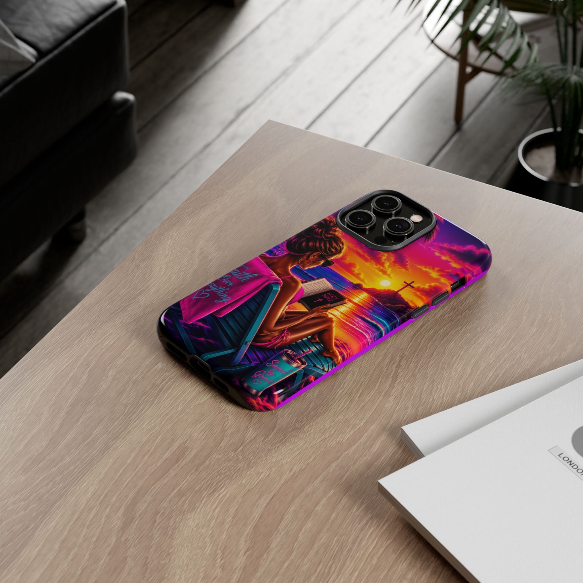 Phone Case —  Jesus and Beach (Faith Over Everything)