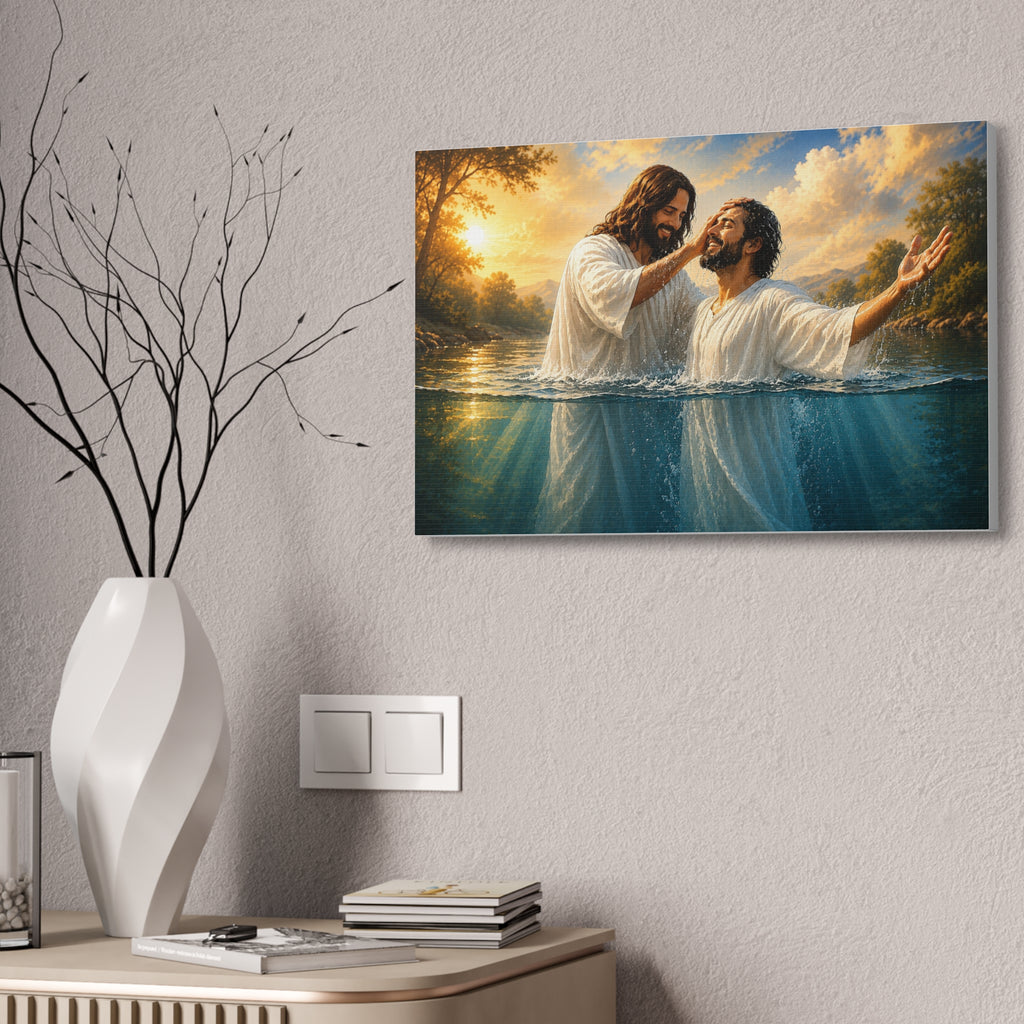 Hispanic Baptism of Christ Canvas Print — Christian Wall Art
