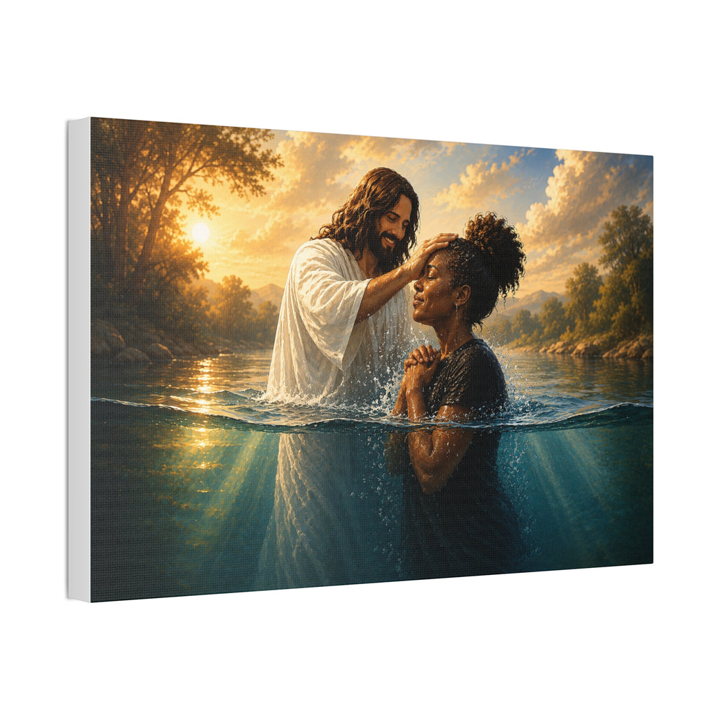African Woman Baptism of Grace Canvas Print