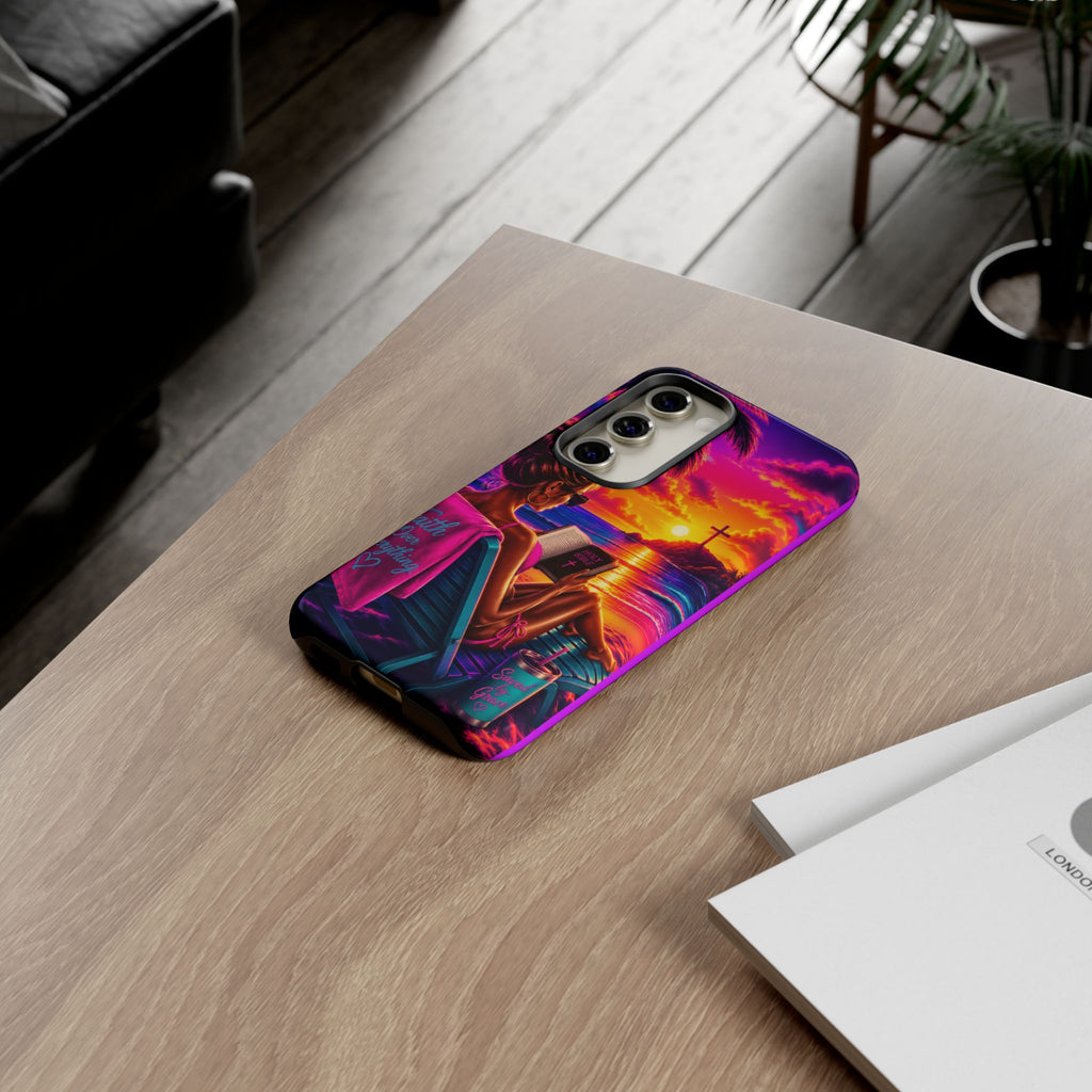 Phone Case —  Jesus and Beach (Faith Over Everything)