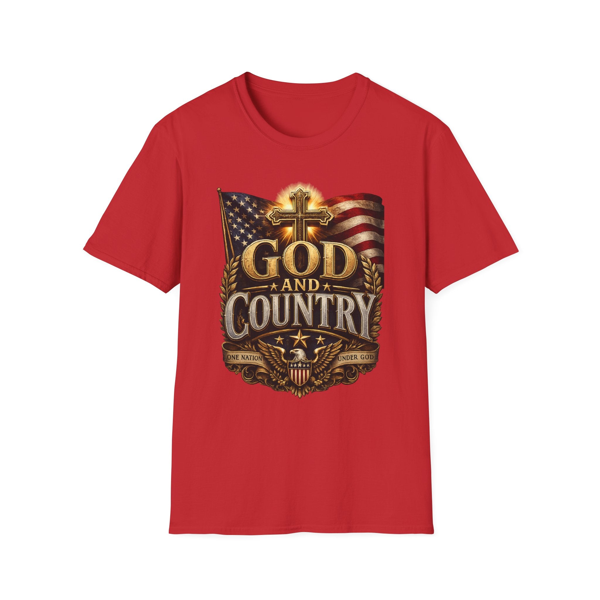 God and Country T-Shirt — Patriotic Christian Flag Tee