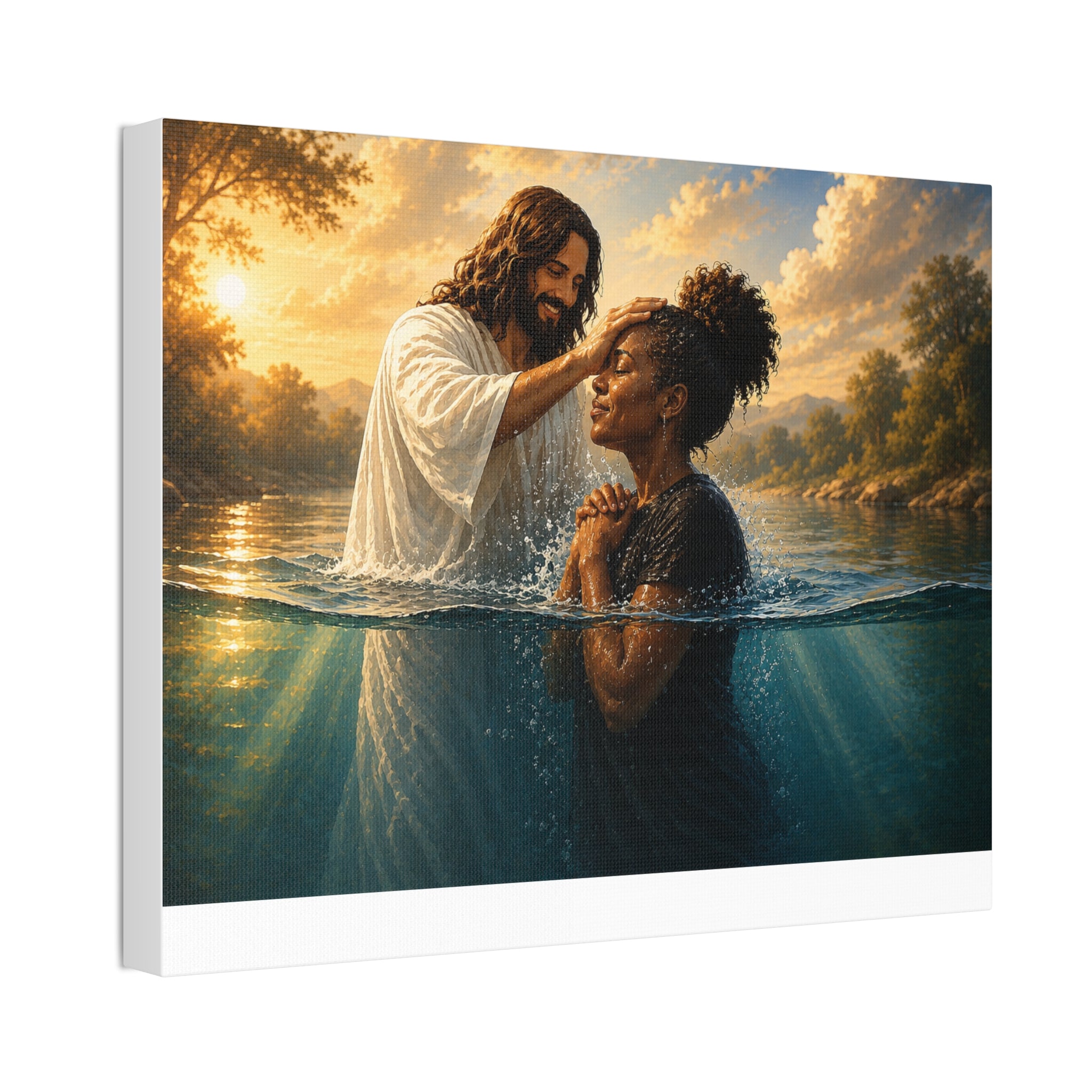 African Woman Baptism of Grace Canvas Print