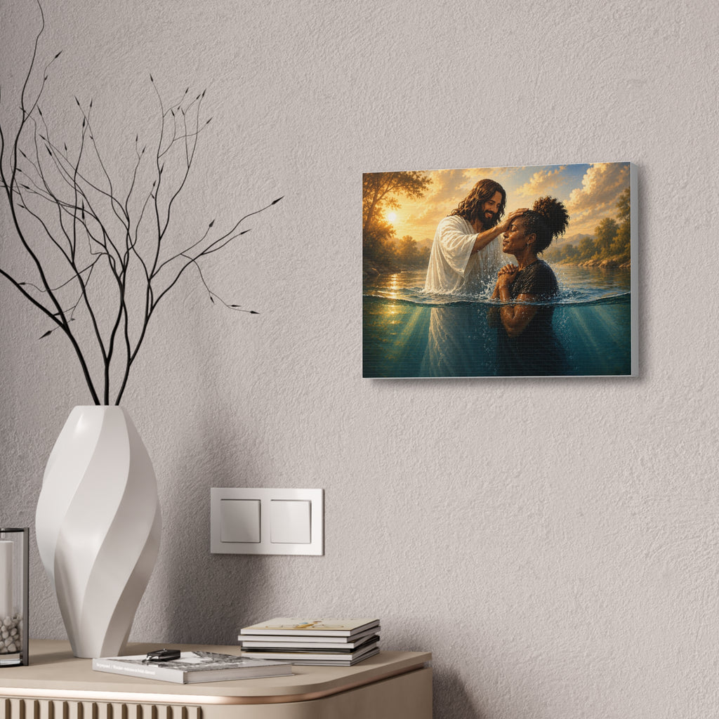 African Woman Baptism of Grace Canvas Print