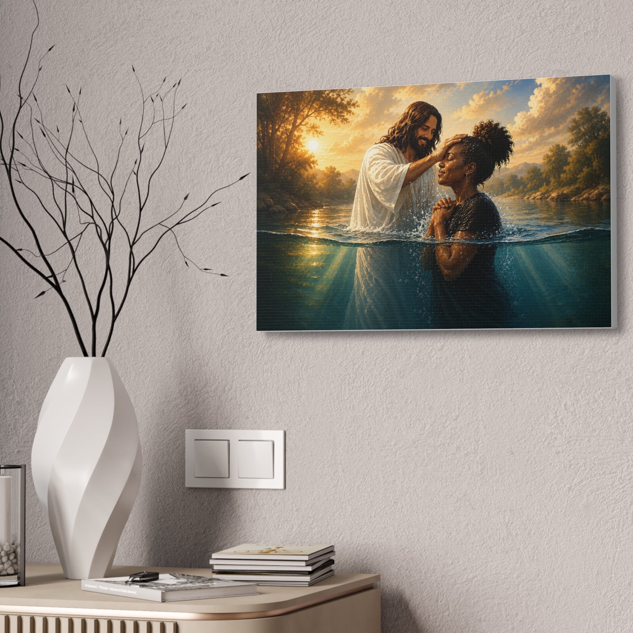 African Woman Baptism of Grace Canvas Print