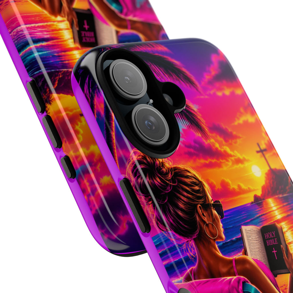 Phone Case —  Jesus and Beach (Faith Over Everything)