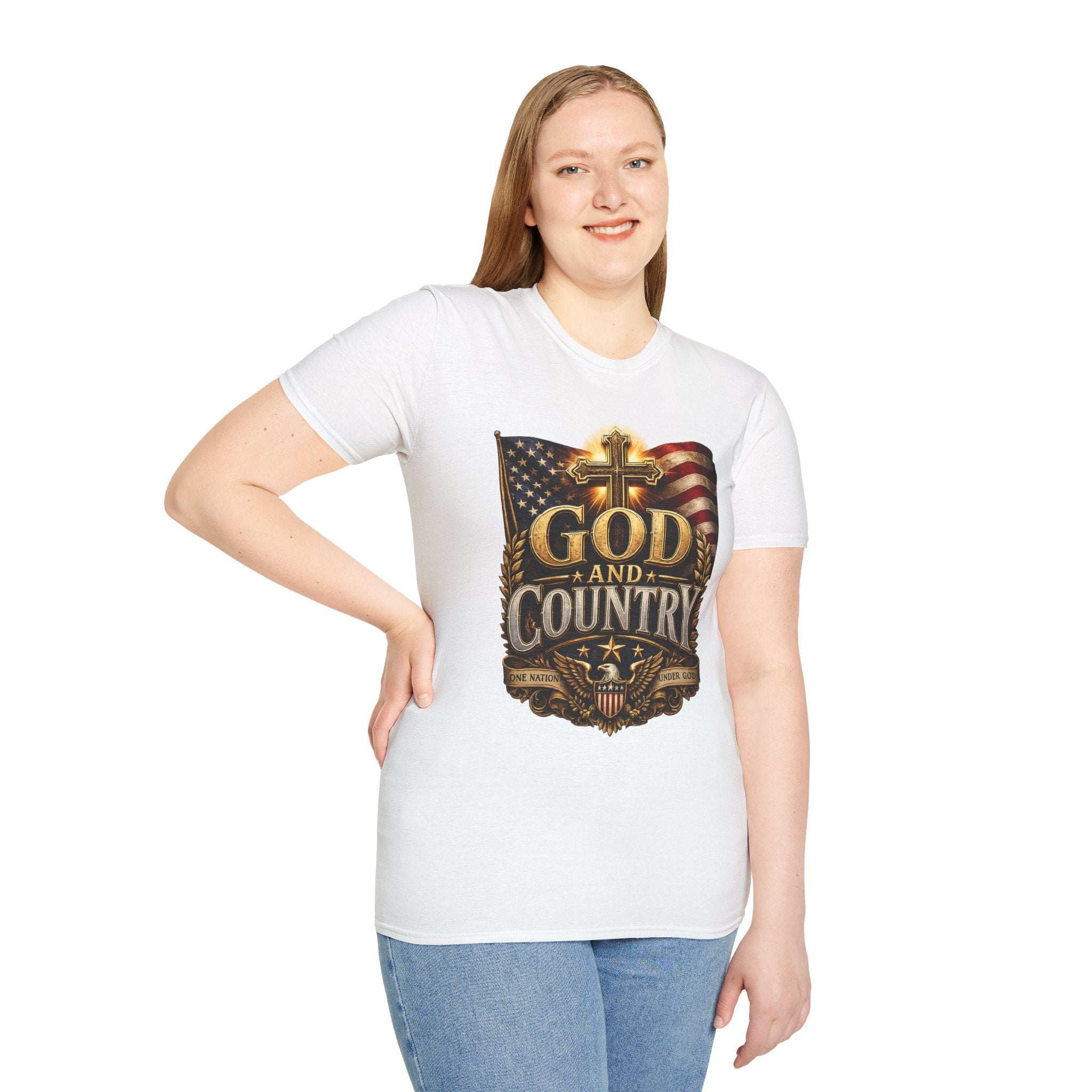 God and Country T-Shirt — Patriotic Christian Flag Tee