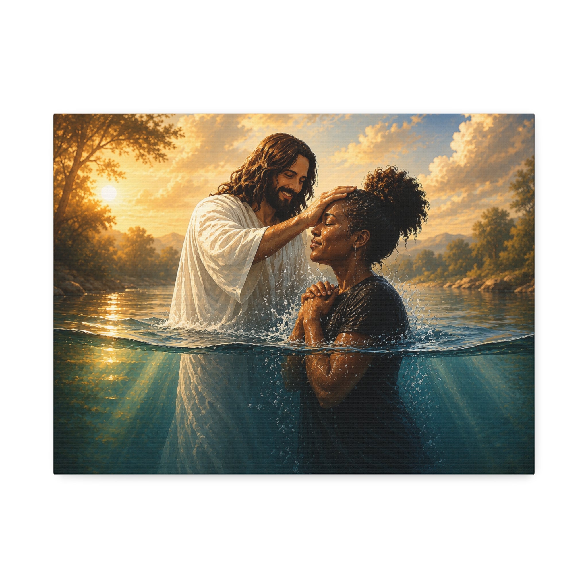 African Woman Baptism of Grace Canvas Print