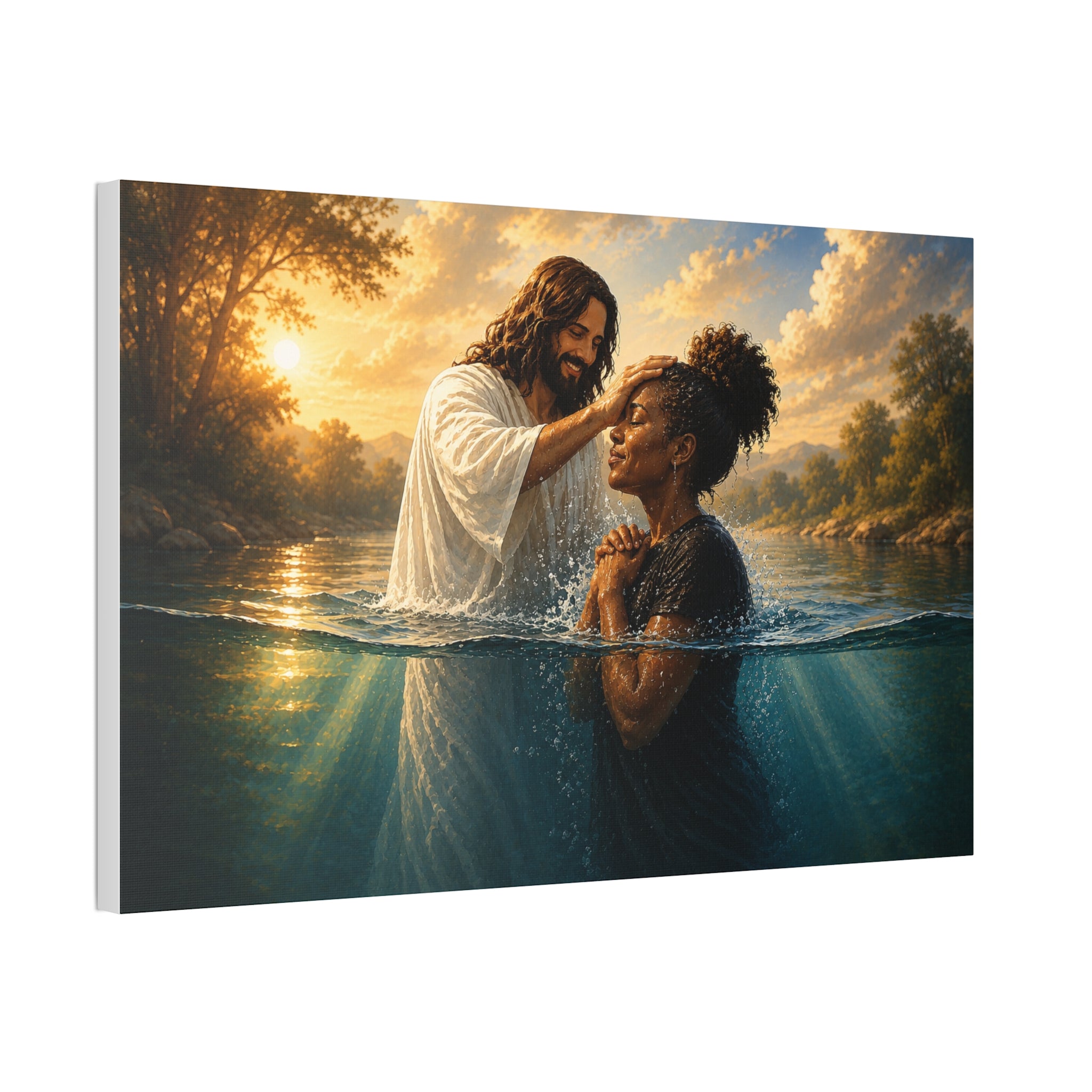 African Woman Baptism of Grace Canvas Print