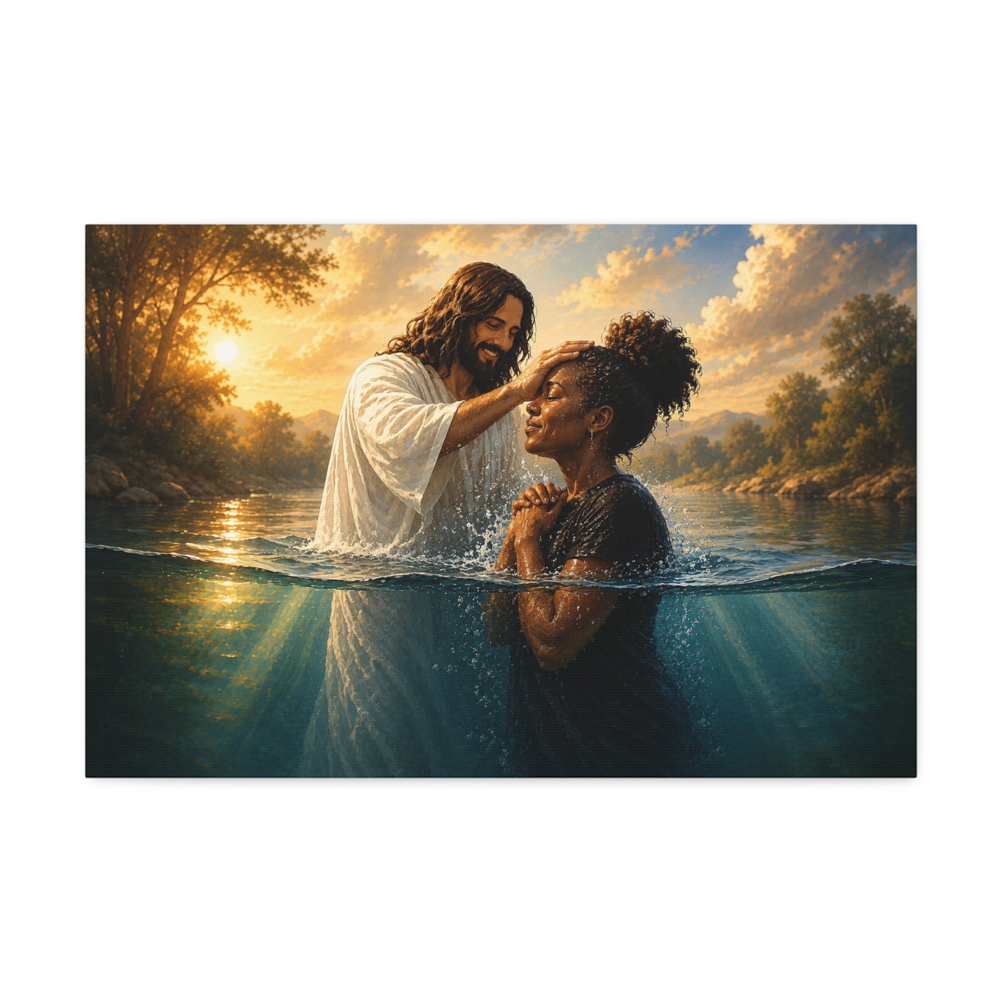 African Woman Baptism of Grace Canvas Print