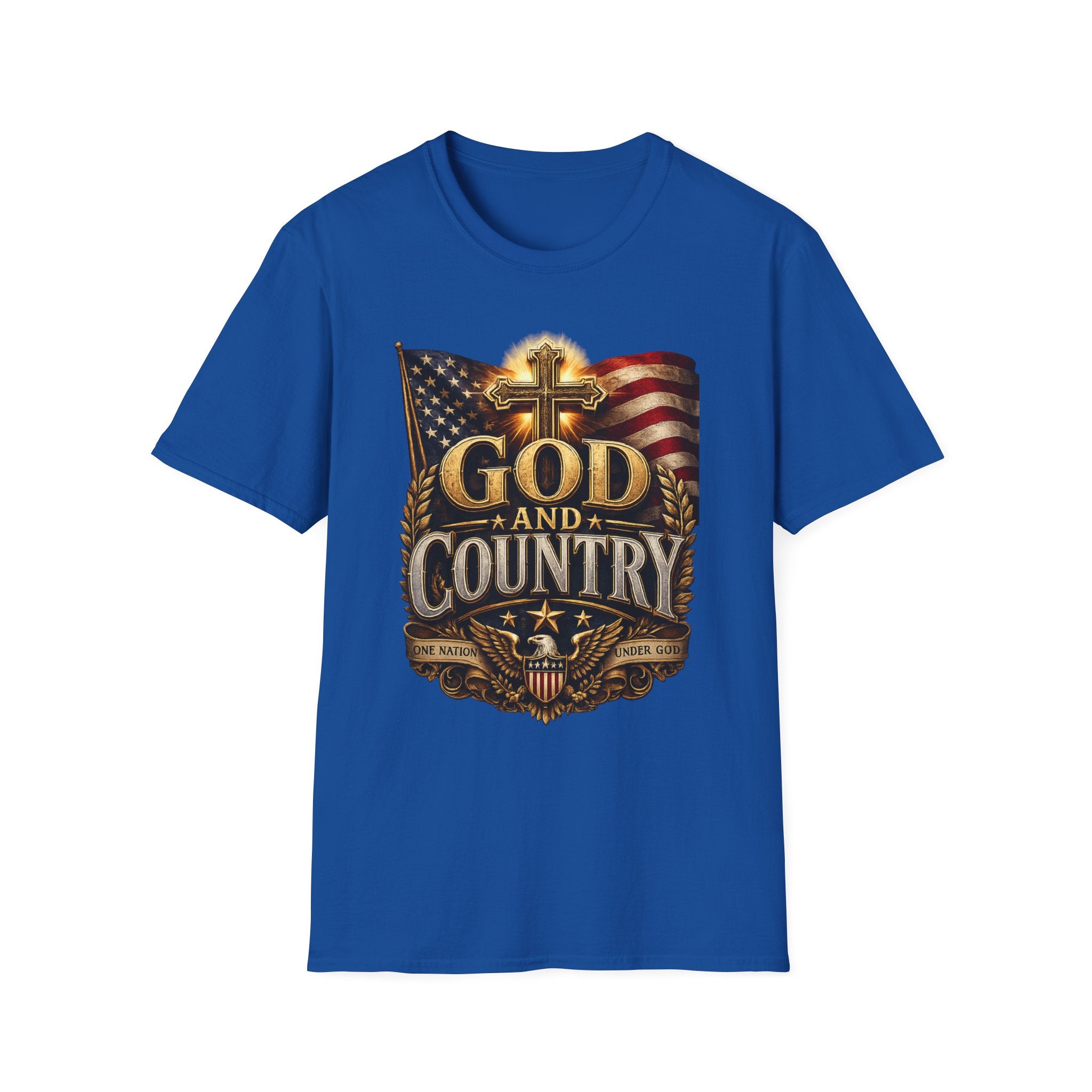 God and Country T-Shirt — Patriotic Christian Flag Tee