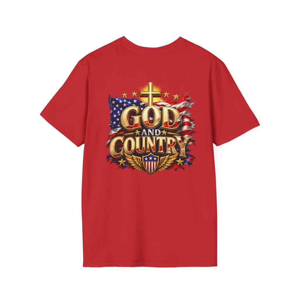 God and Country T-Shirt — Christian Patriotic Tee (cross & American flag)